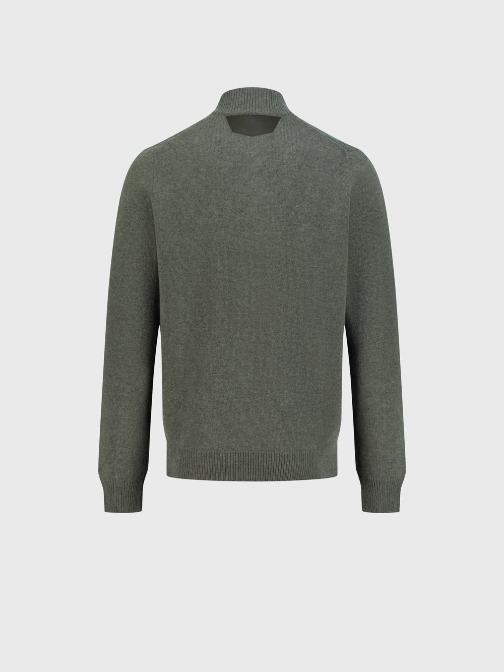 100% Lambswool Fitted Half-Zip Sweater - Winter Eucaliptum