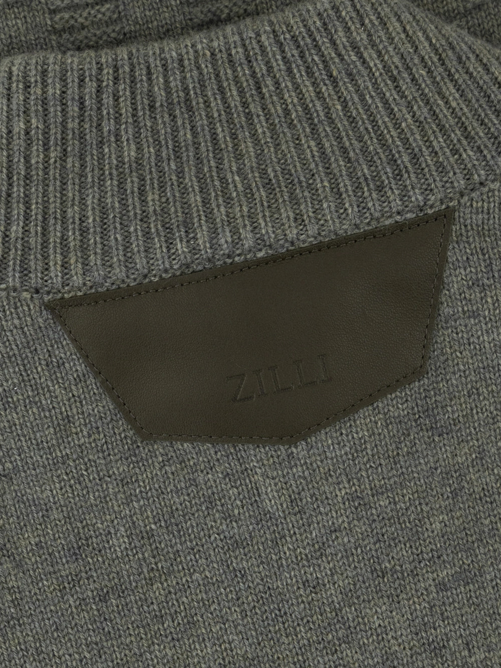 100% Lambswool Fitted Half-Zip Sweater - Winter Eucaliptum