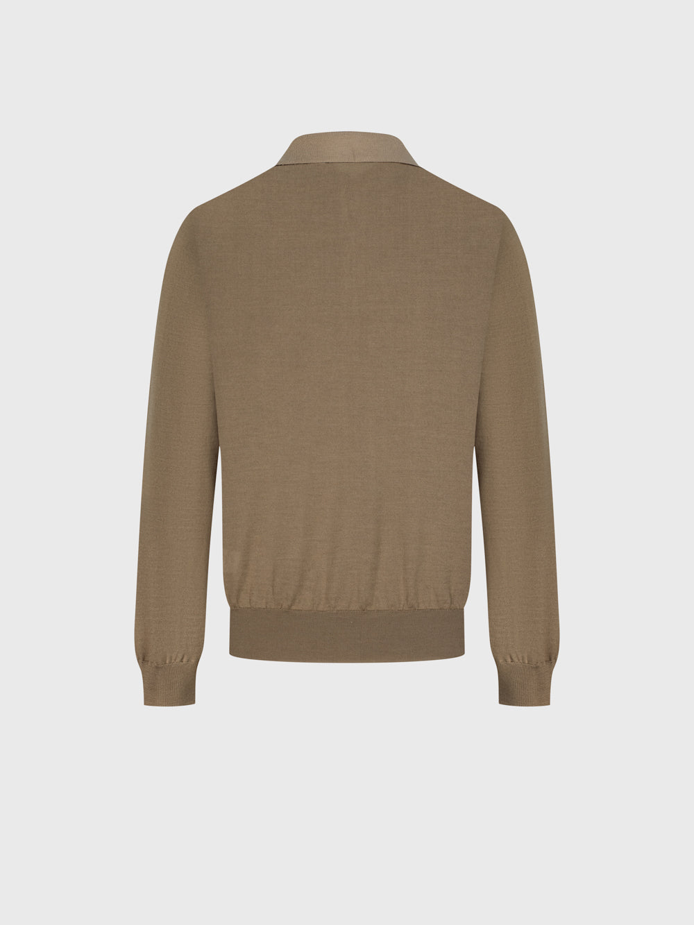 60% Wool 40% Silk Polo Sweater - Cappuccino