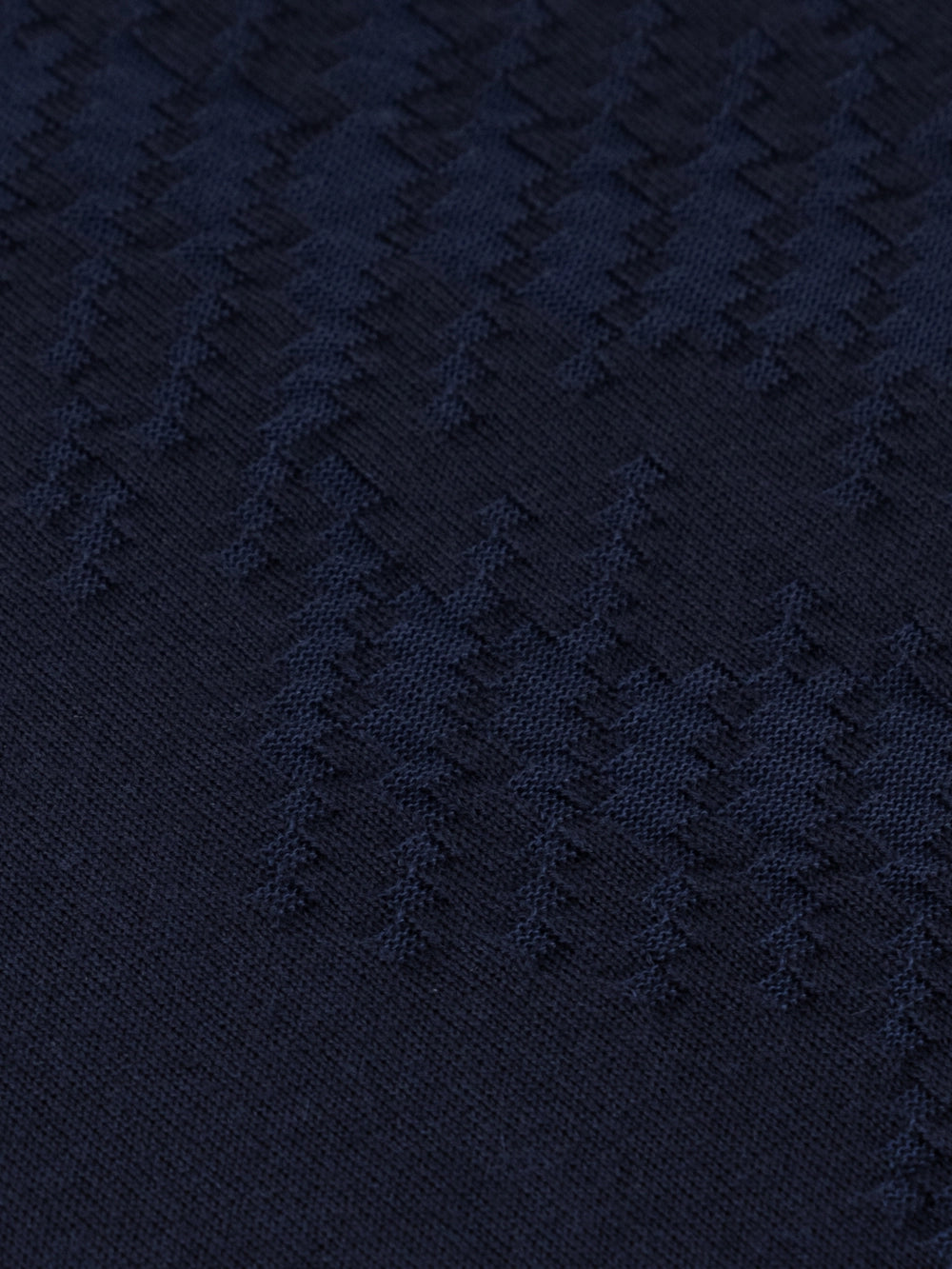 60% Wool 40% Silk Zip Polo - Dark Navy