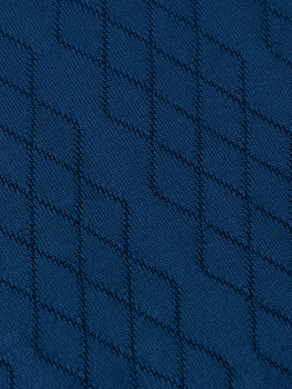 Silk Half-Zip Knit with Crocodile Leather Trim – Smoke Blue