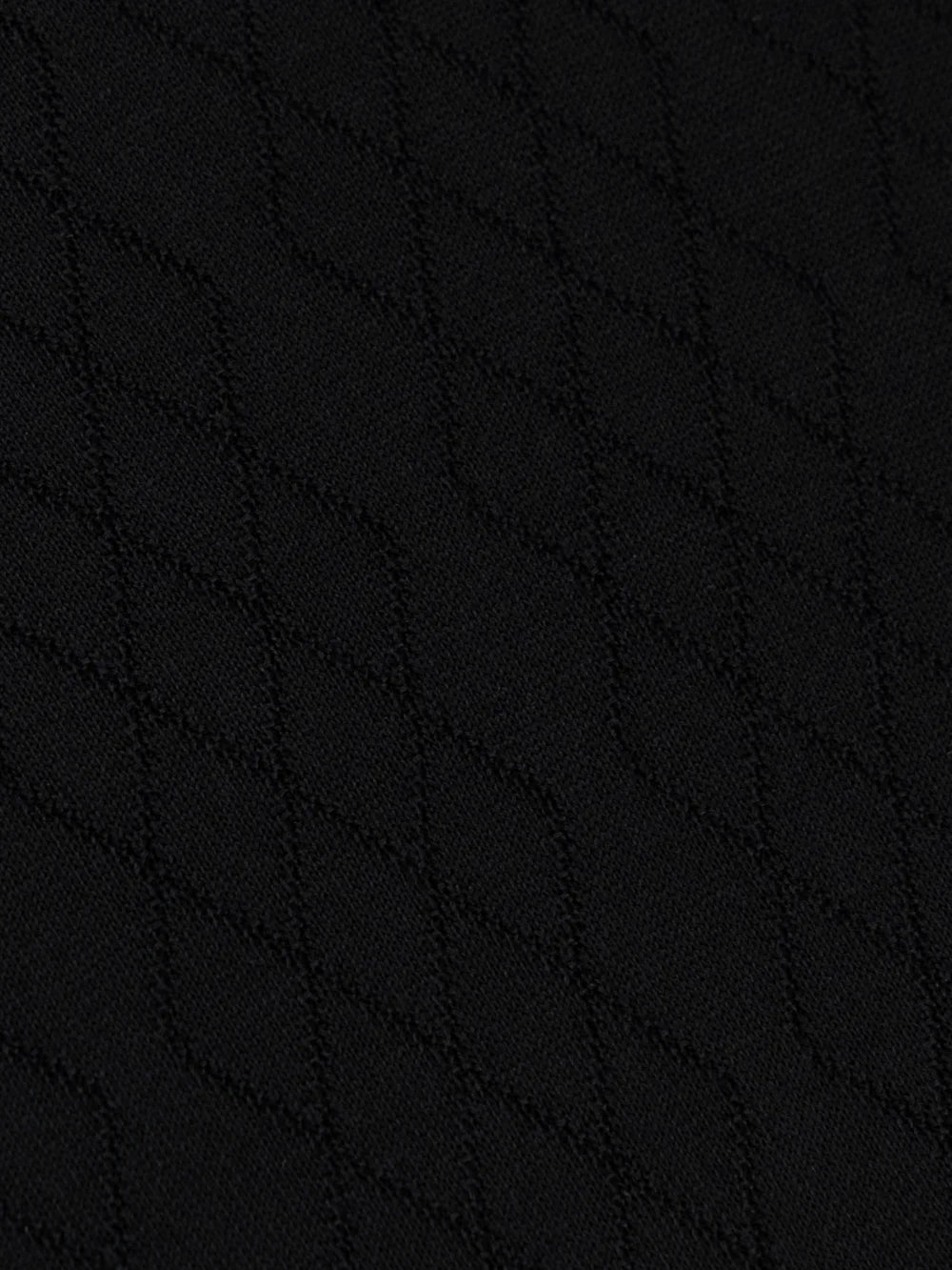 Silk Half-Zip Knit with Crocodile Leather Trim – Black