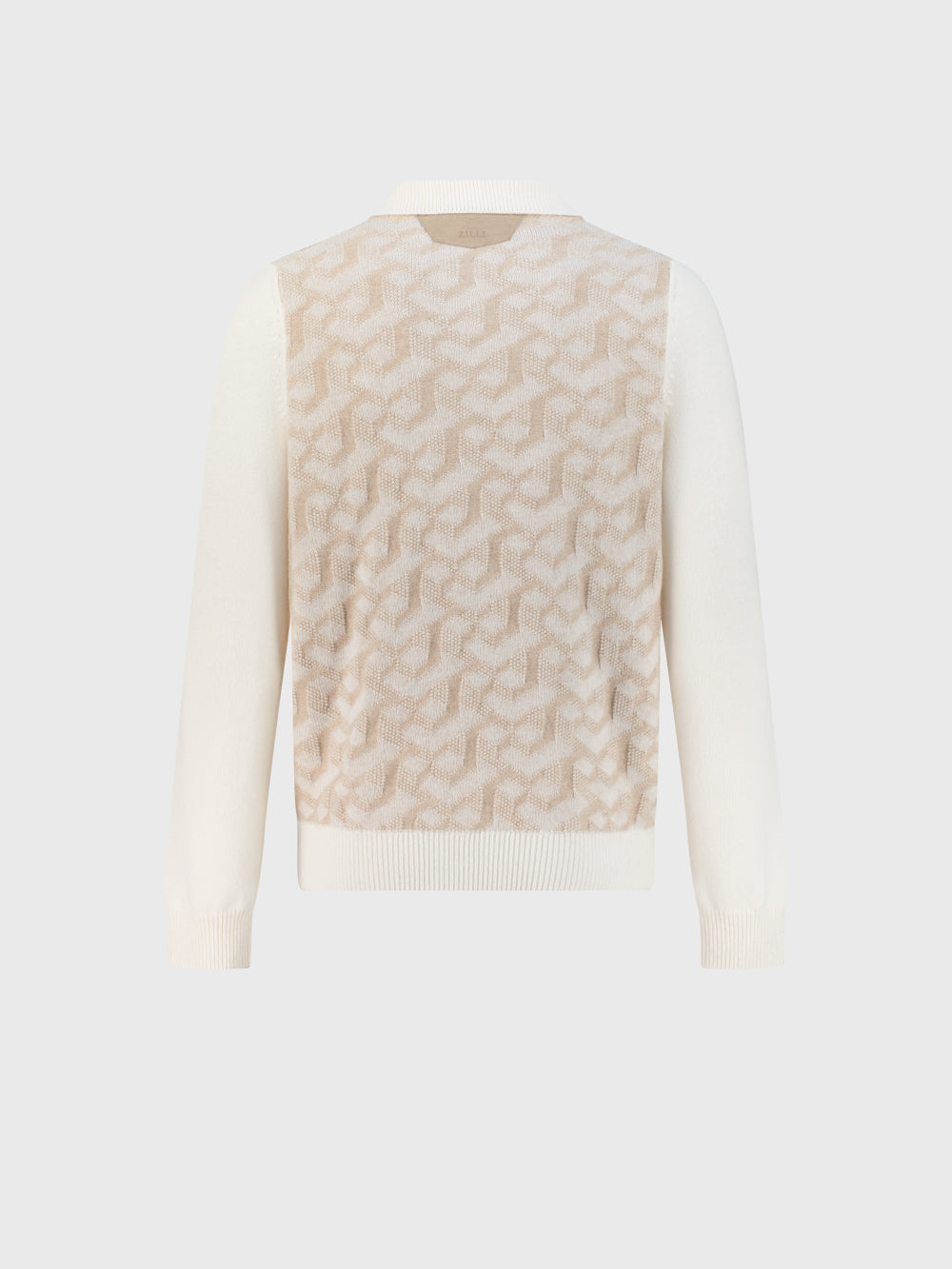 Свитер с графическим рисунком на полузакрытой молнии - Blond Fawn