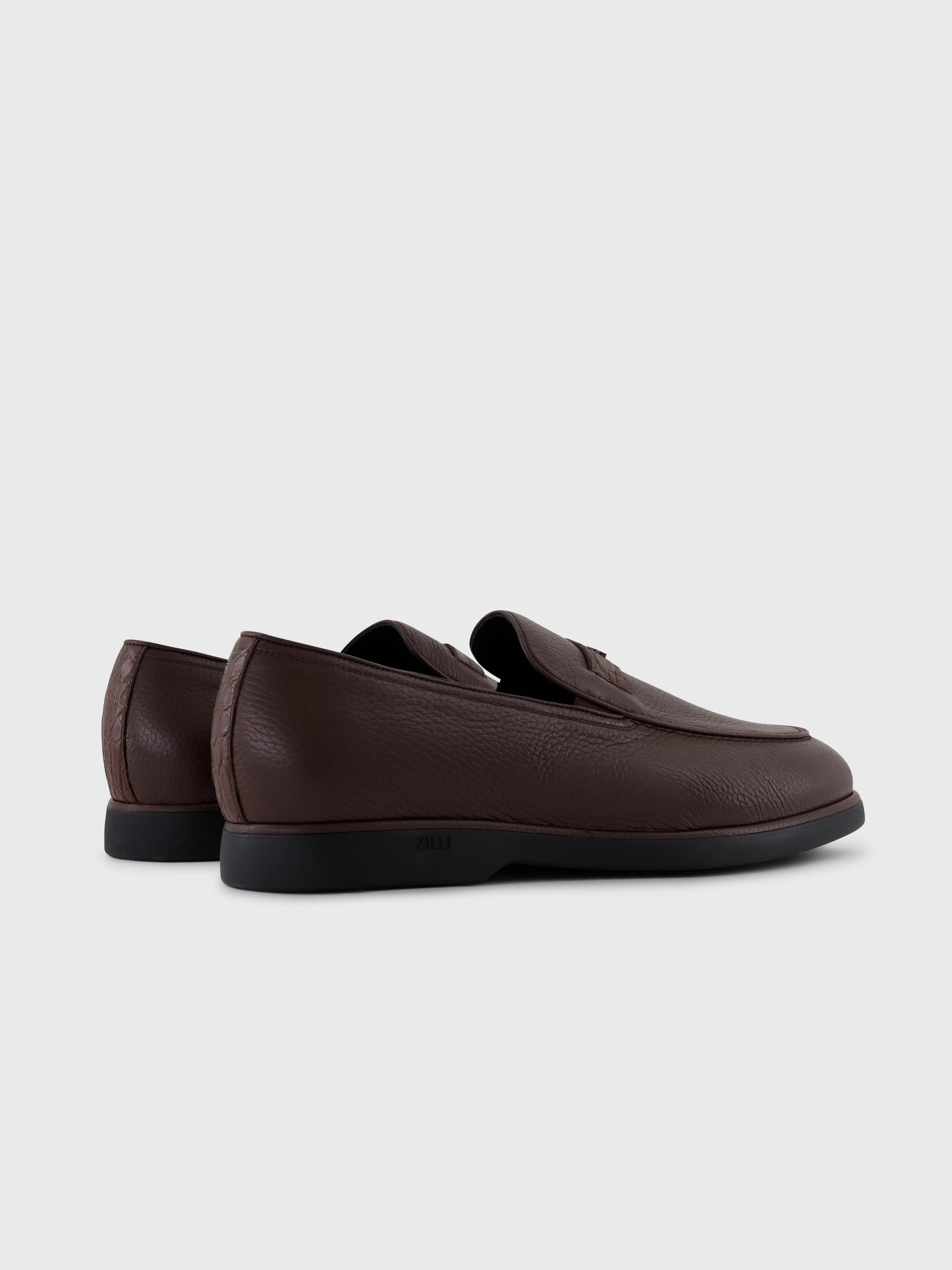 Deerskin Leather Loafers – Coffee