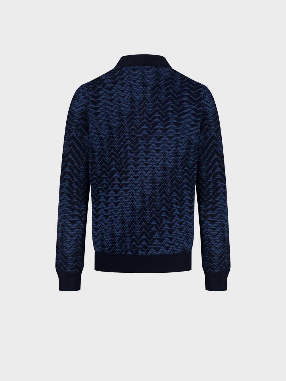 60% Wool 30% Silk 10% Cashmere Zip Polo - Dark Navy