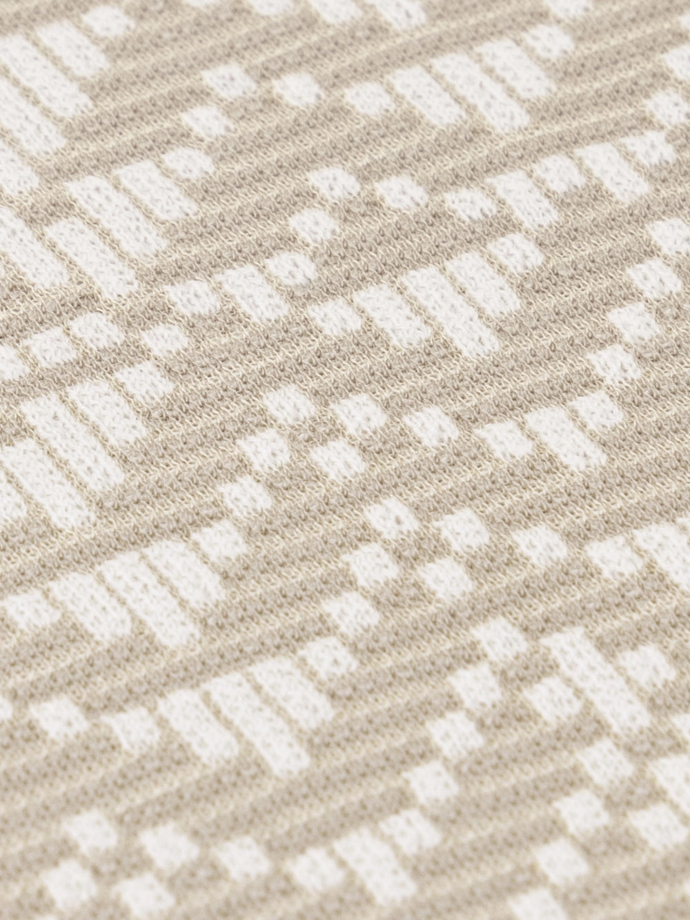 60% Wool 30% Silk 10% Cashmere Chevron Zip Polo - Blond Fawn