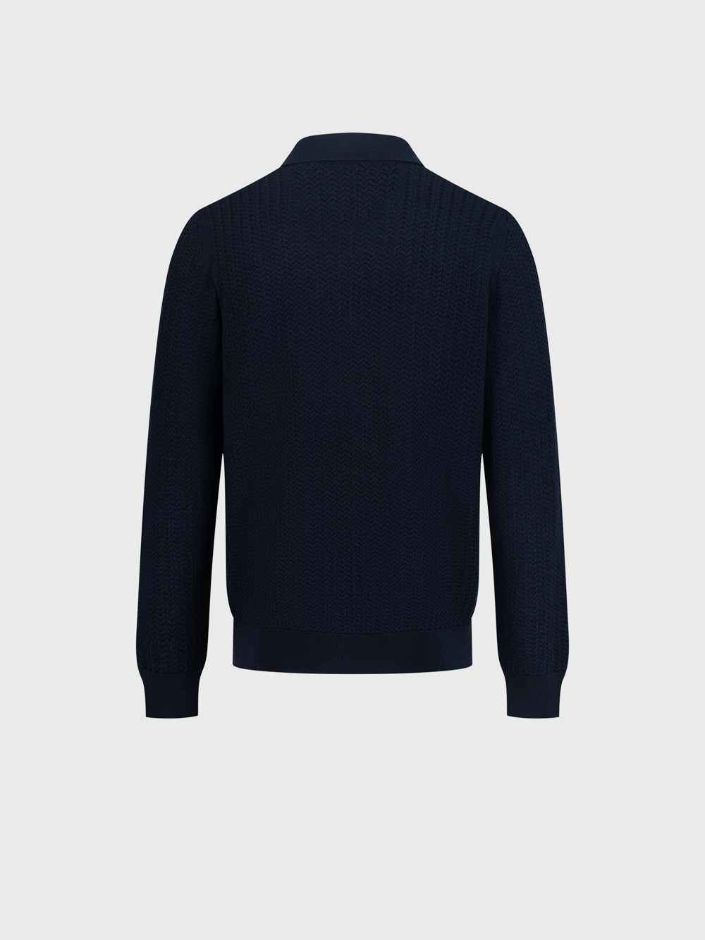 60% Wool 30% Silk 10% Cashmere Zip Polo - Dark Navy