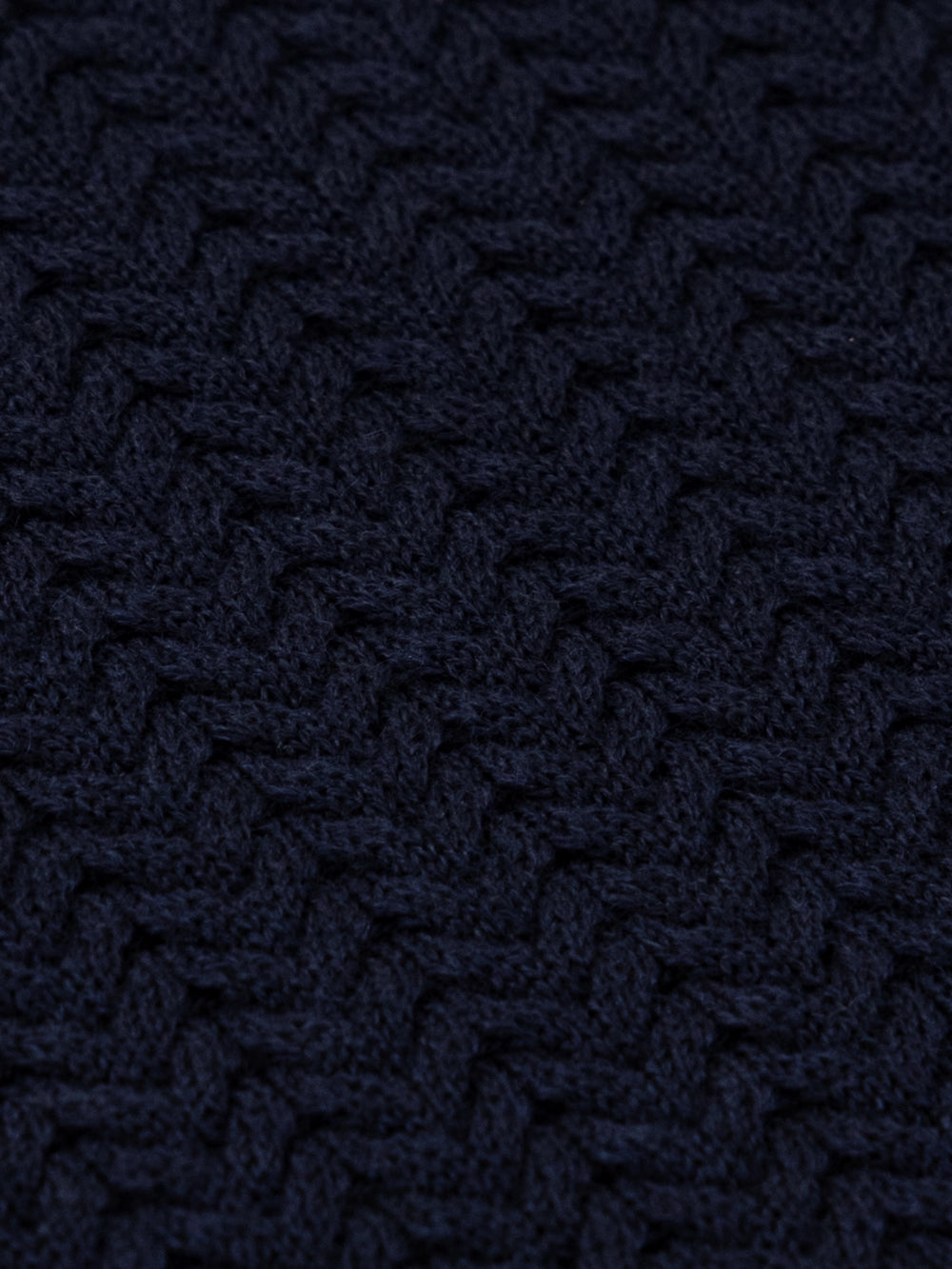 60% Wool 30% Silk 10% Cashmere Zip Polo - Dark Navy