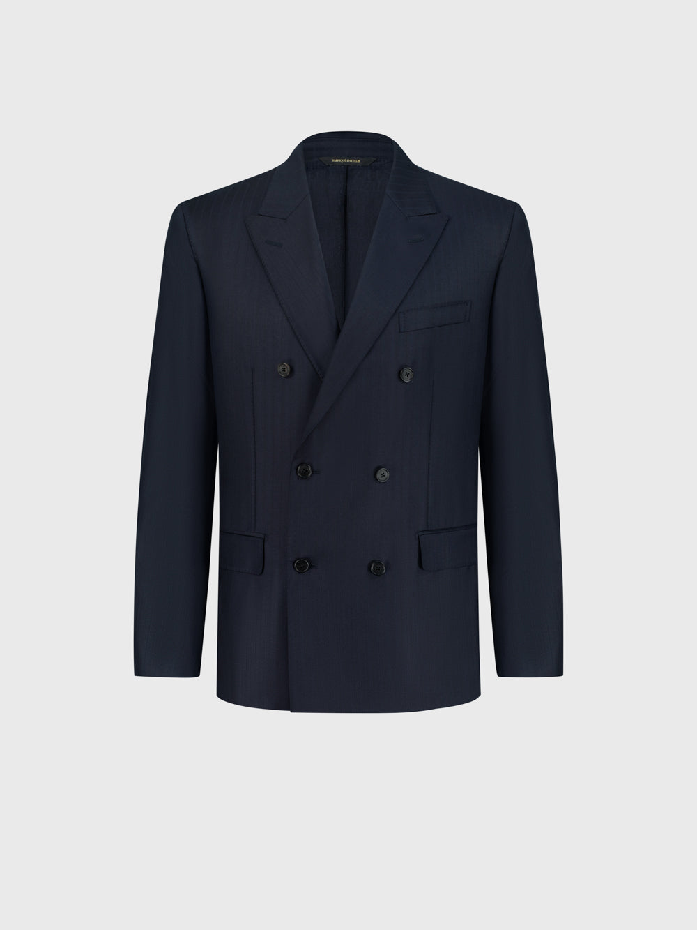 Paris Line Double-Breasted Suit in 100% Wool - Dark Navy