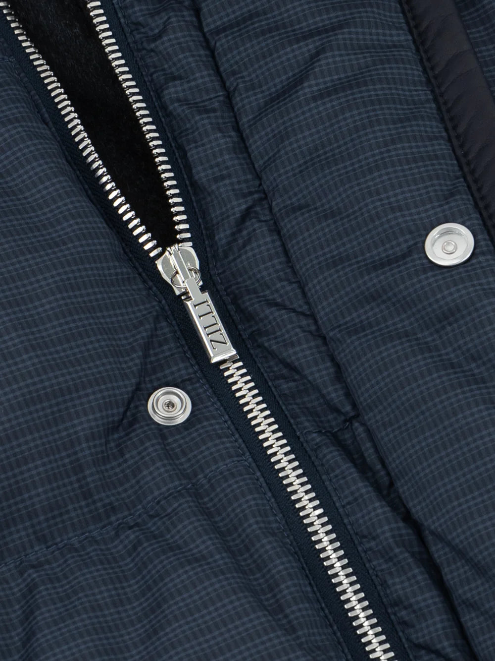 Puffer Jacket with Hood and Internal Drawcord - Dark Navy