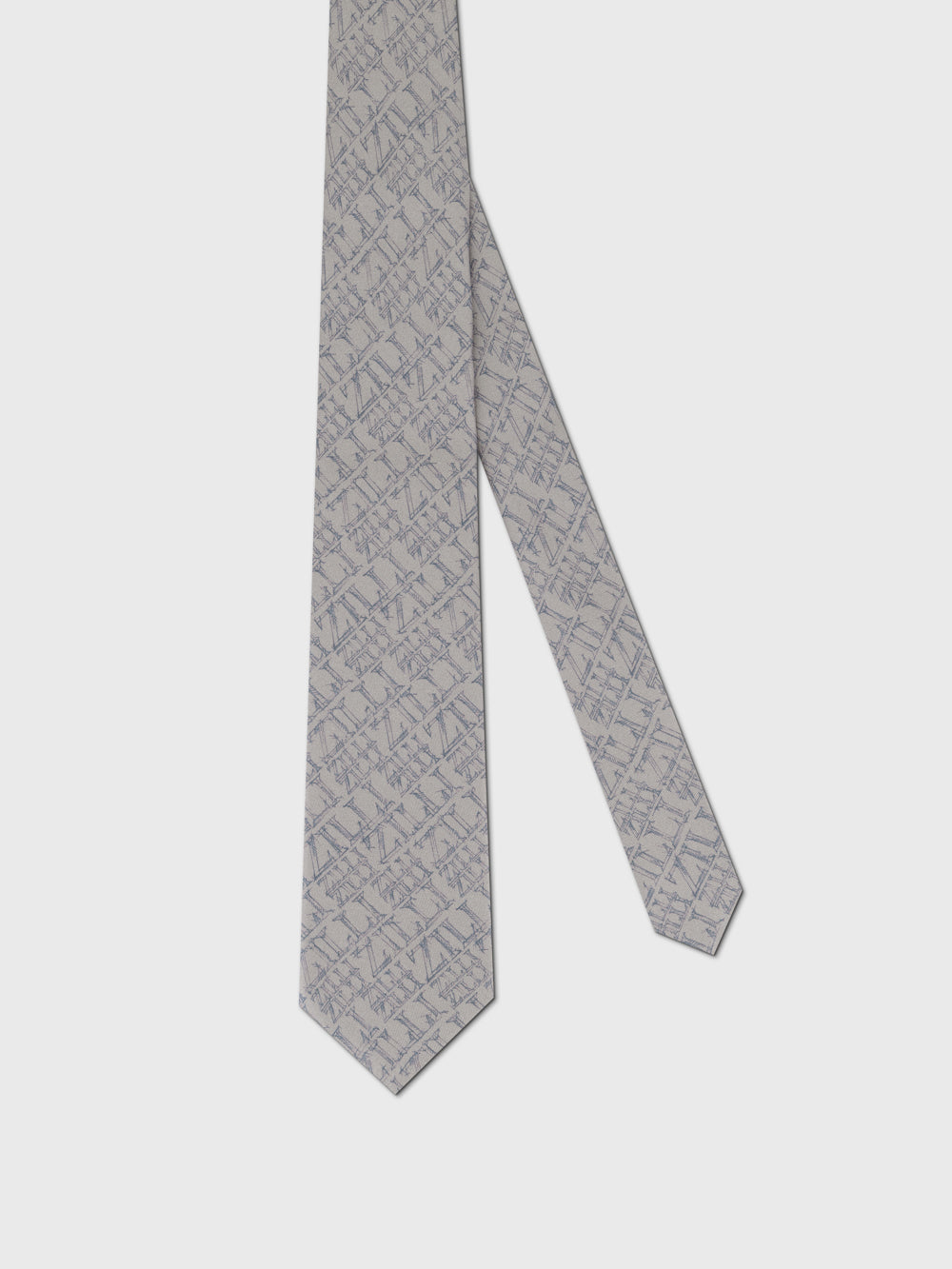 Silk Logo Pattern Tie - Blond Fawn