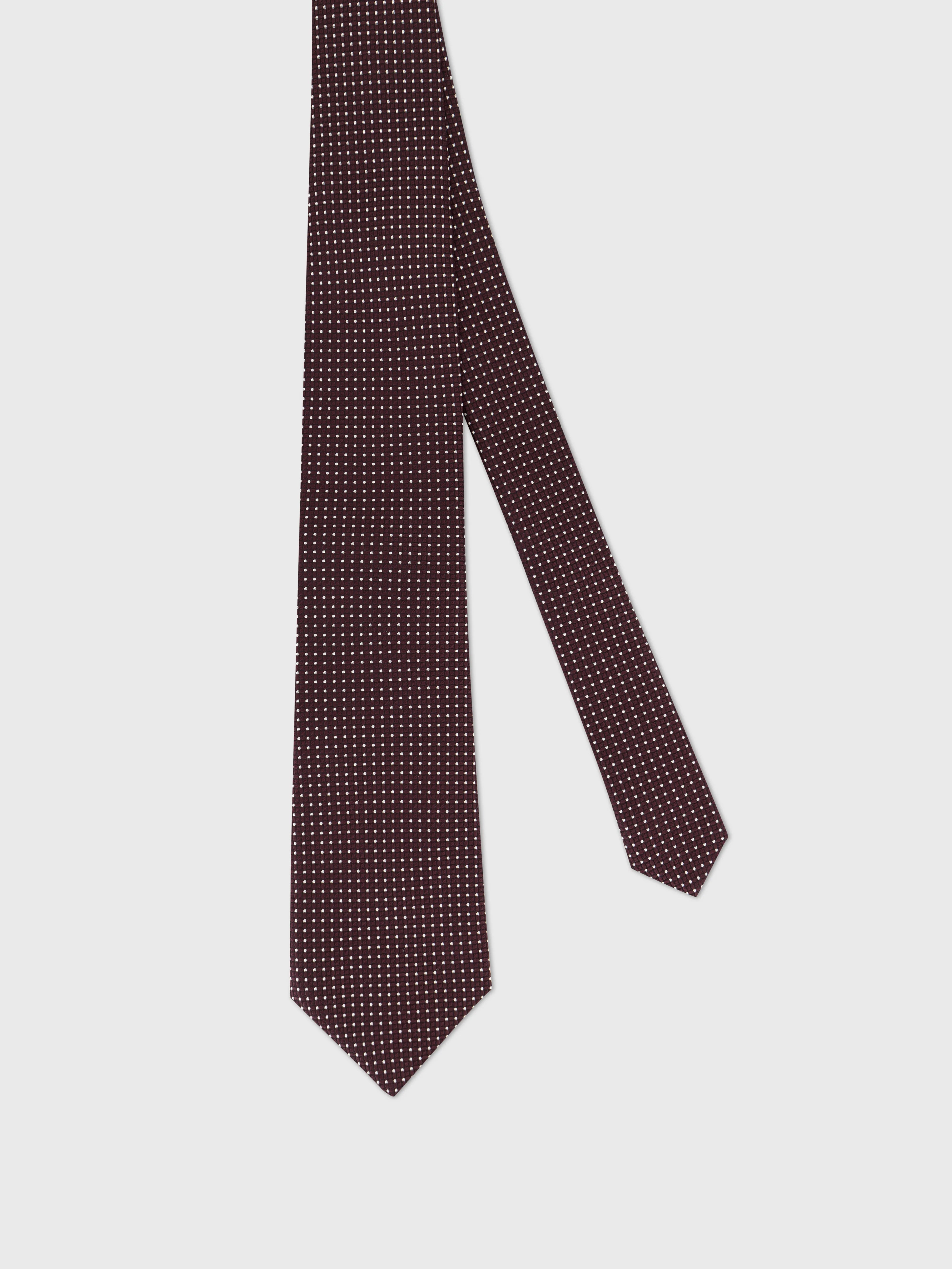 Silk Pin Dot Tie - Deep Cherry