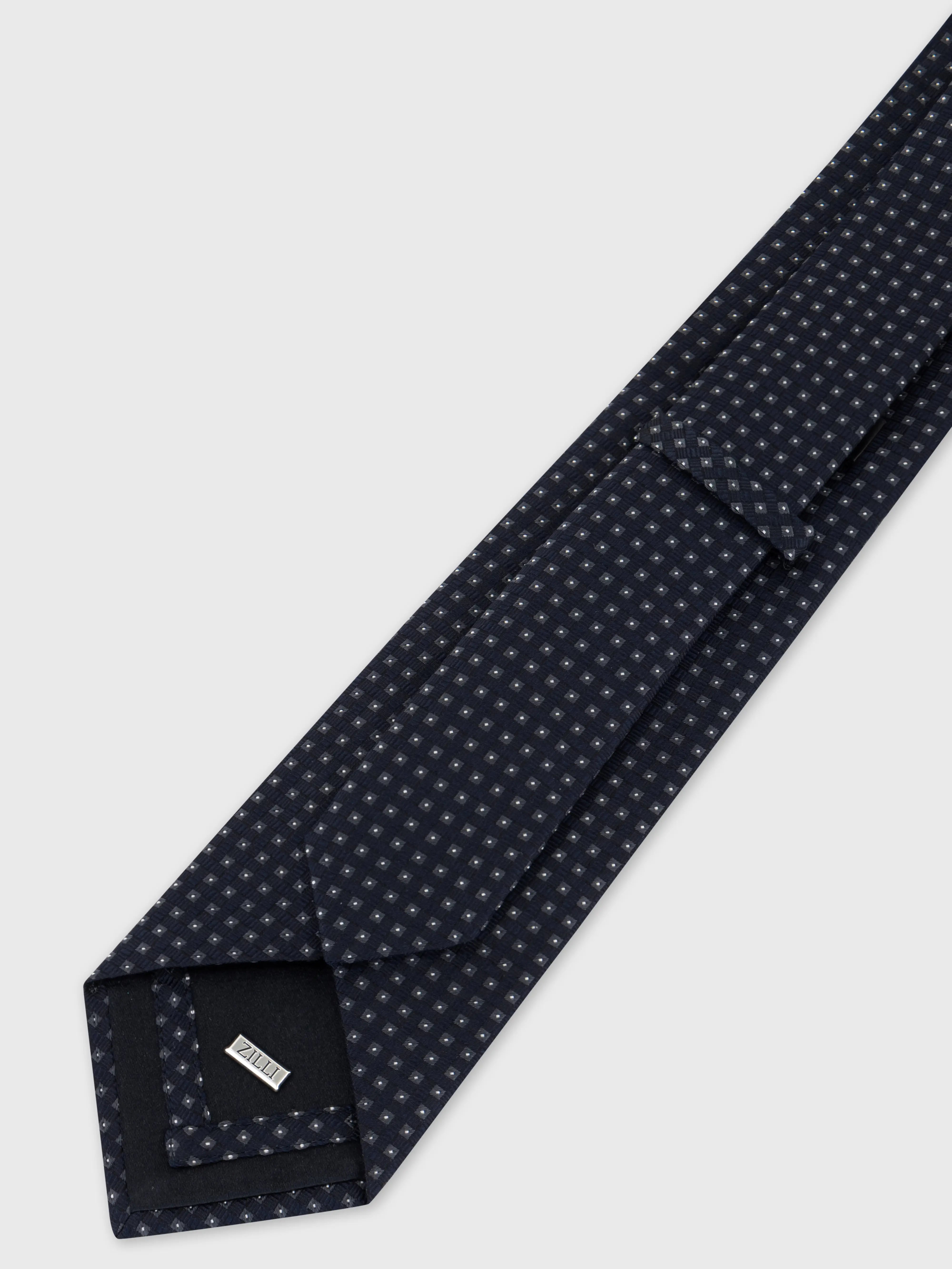 Silk Tie Micro Squares - Dark Navy