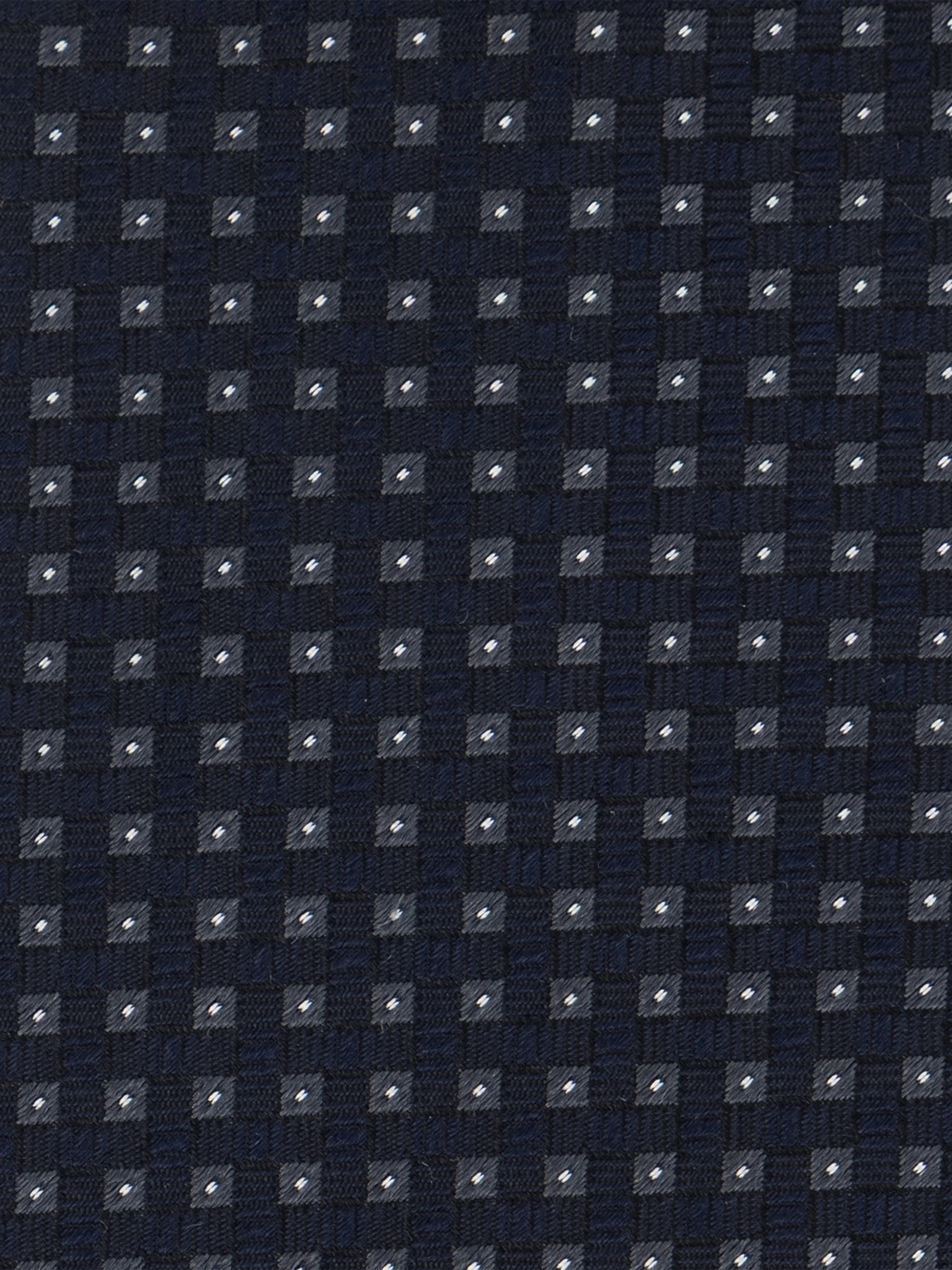Silk Tie Micro Squares - Dark Navy