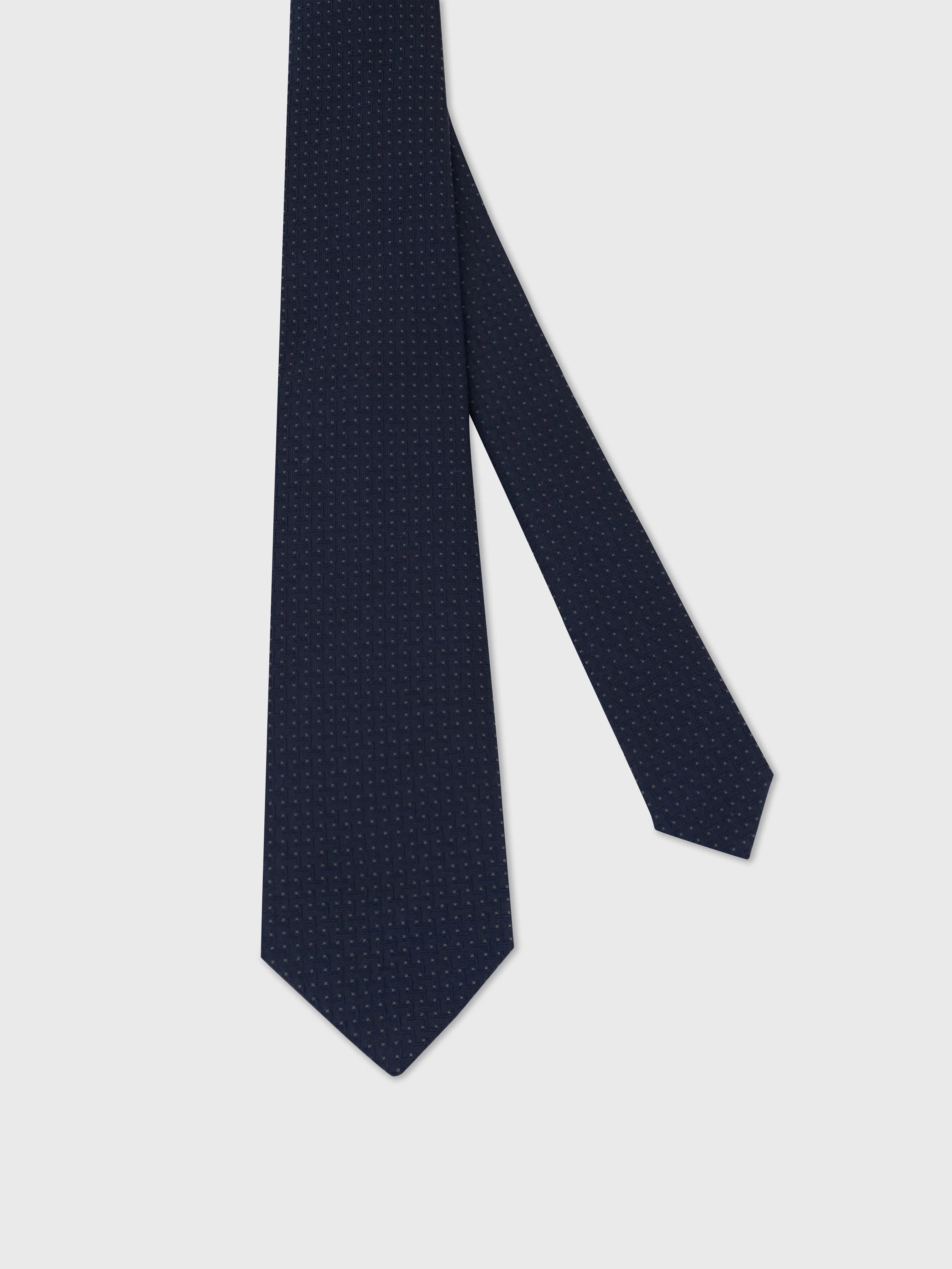100% Silk Tie with Subtle Textured Weave - Charcoal