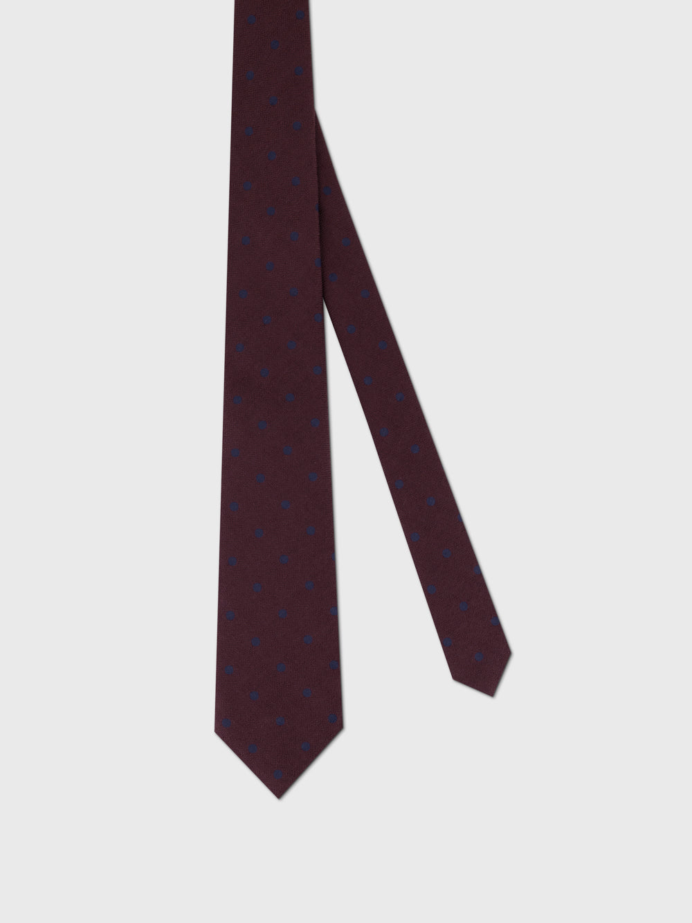 Wool-Silk Pin Dot Tie - Deep Cherry