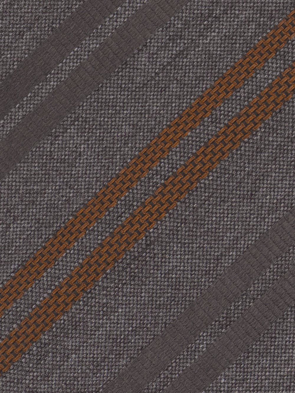 Wool-Silk Diagonal Stripe Tie - Alpaca