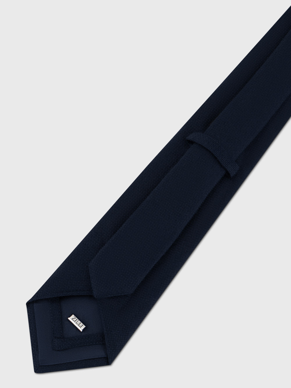 Wool-Silk Grenadine-Style Tie - Dark Navy