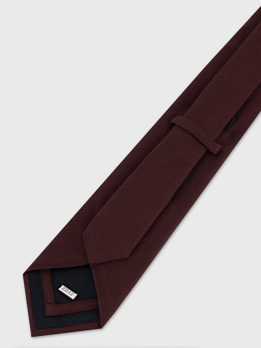 Wool-Silk Grenadine-Style Tie - Deep Cherry