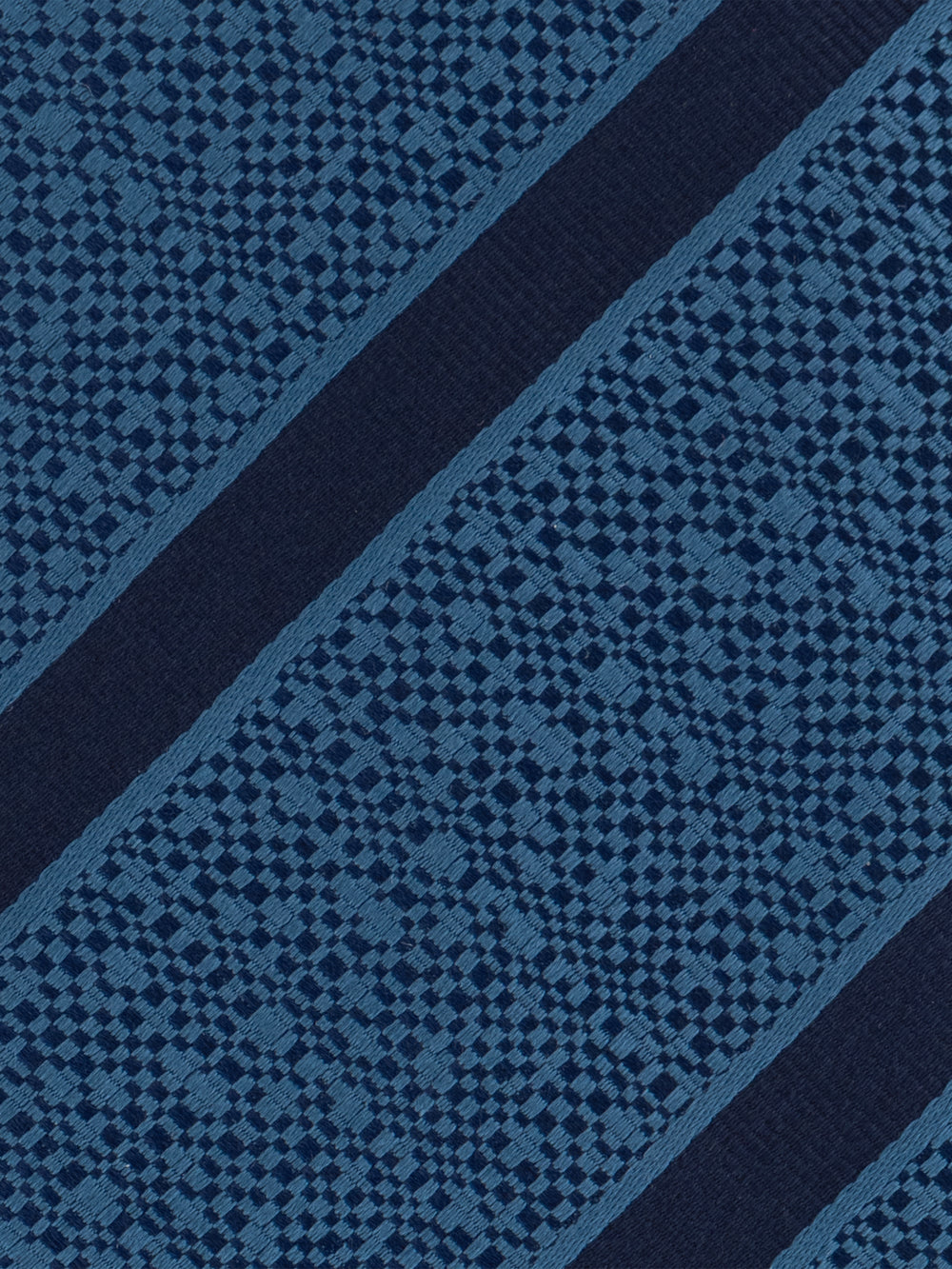 Silk Knitted Diagonal Stripe Tie - Smoke Blue