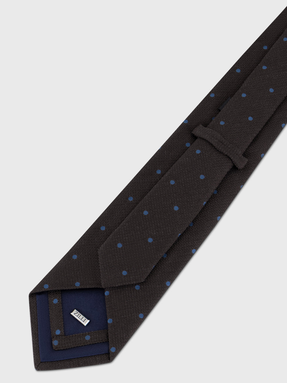 Silk-Cotton Pin Dot Tie - Chocolate