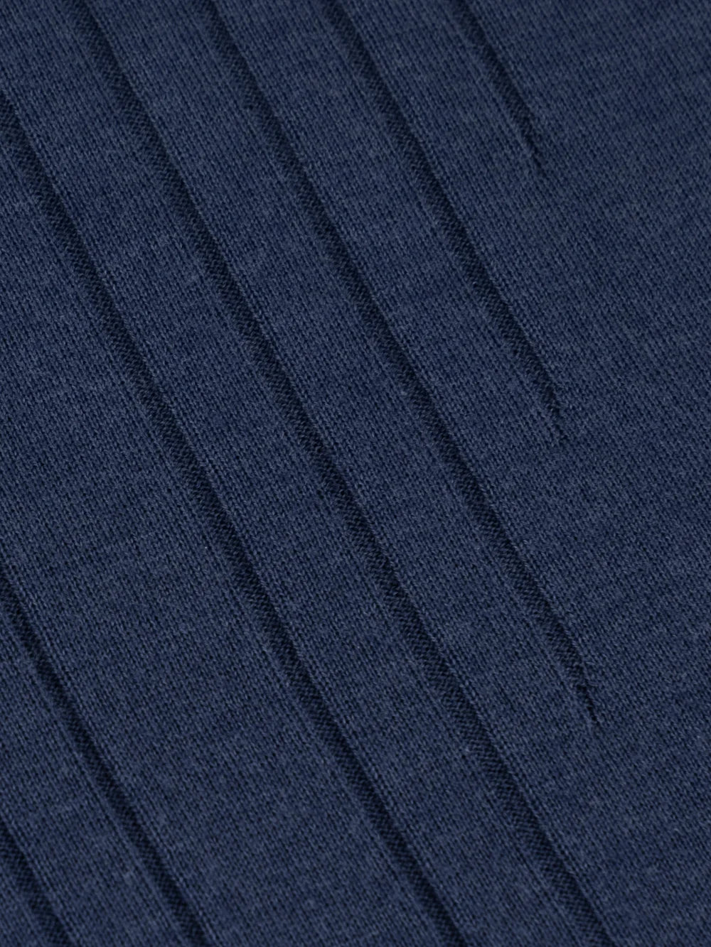 Wool-Silk Blend Half-Zip Knit with Inverted V Rib Panel – Smoke Blue