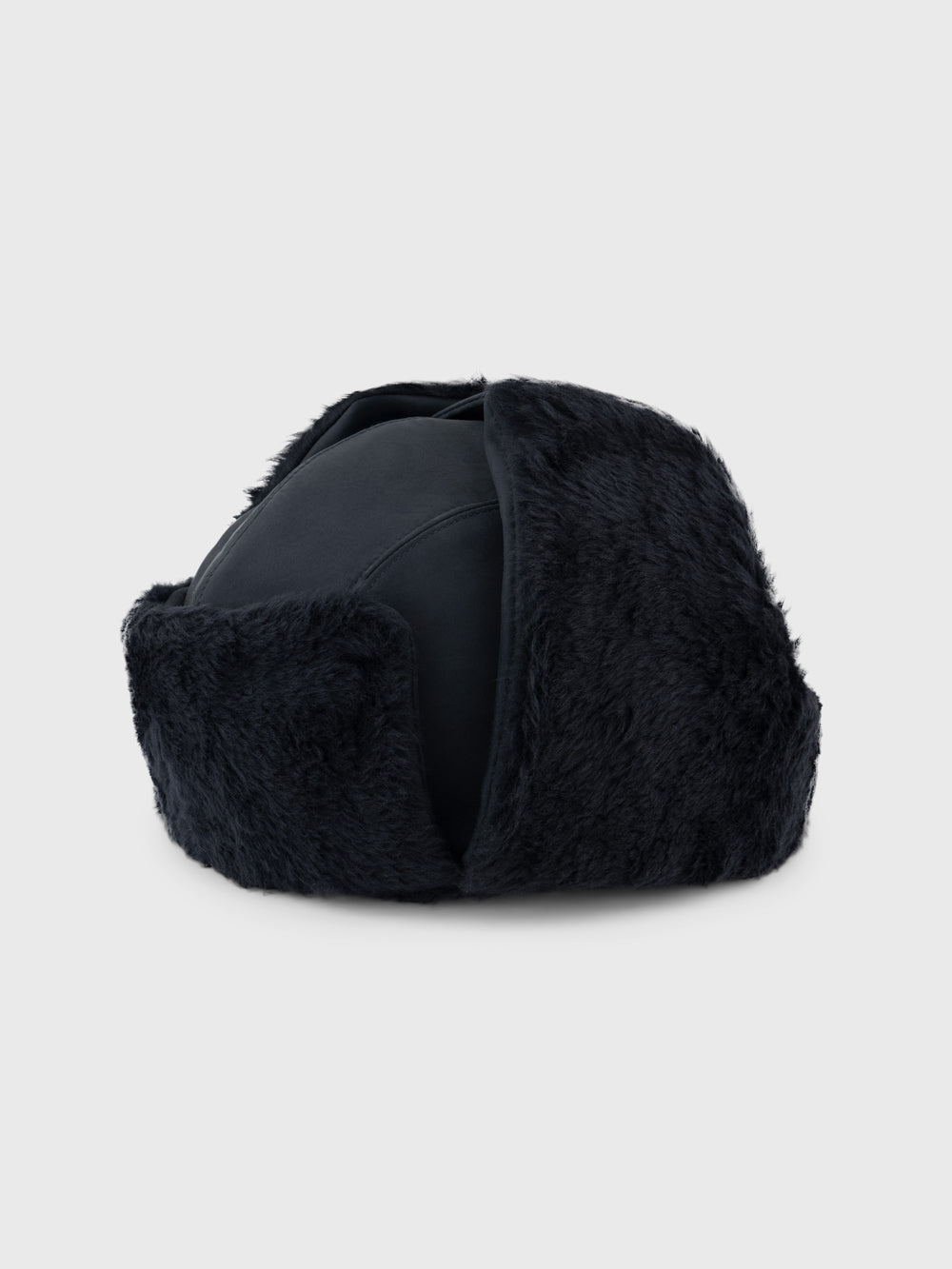 Shearling and Deerskin Trapper - Dark Navy