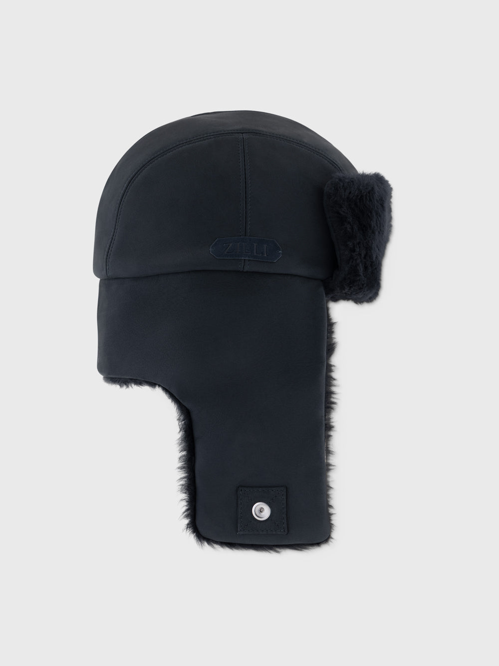 Shearling and Deerskin Trapper - Dark Navy