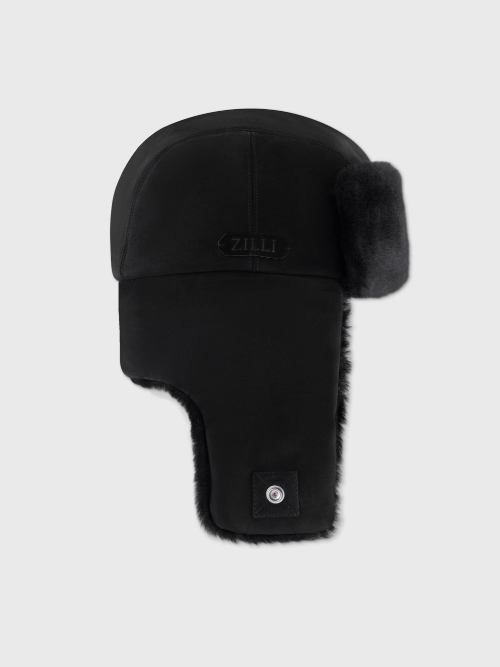 Shearling and Deerskin Trapper Hat - Black