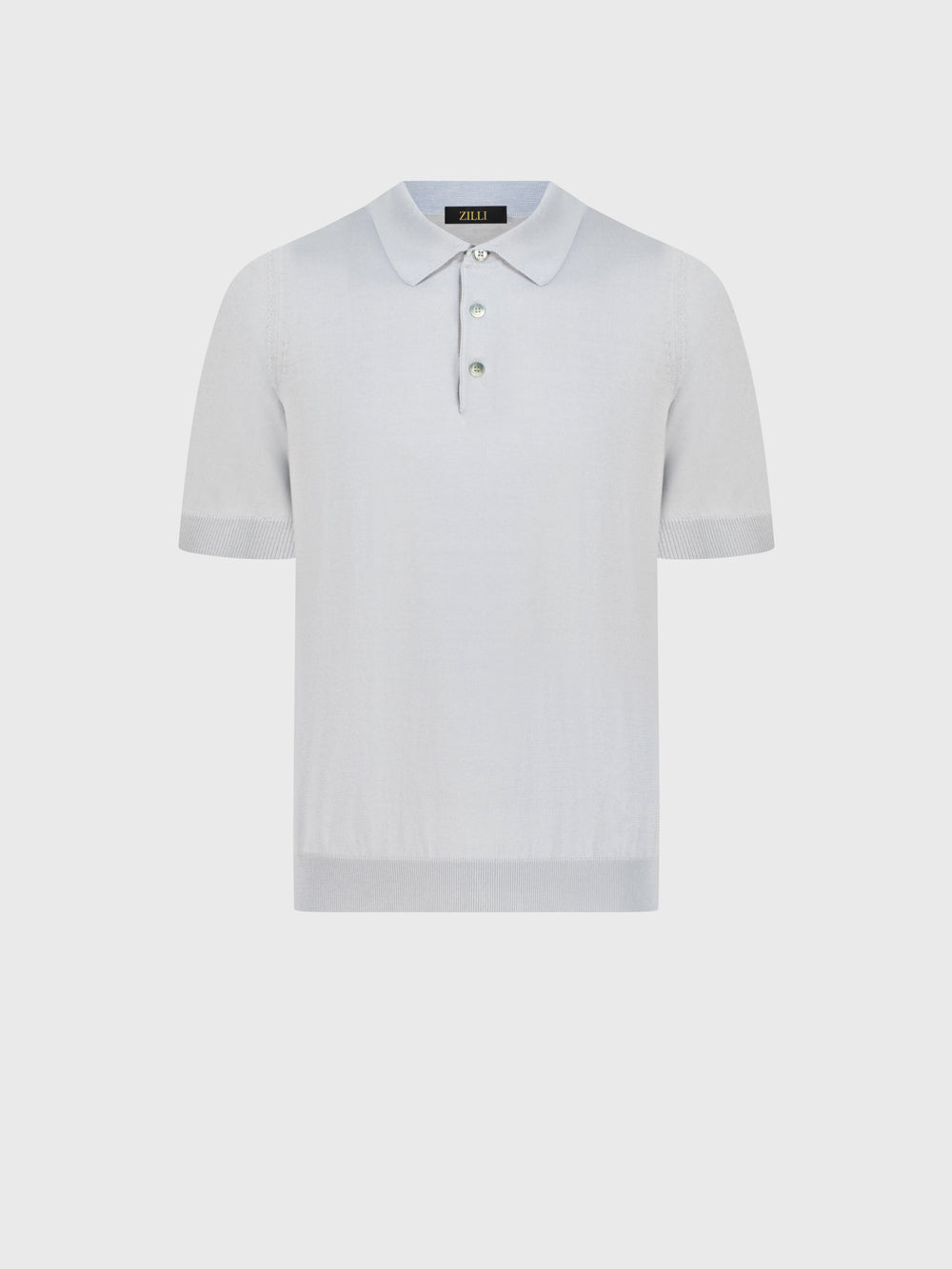 Cotton & Silk Polo with Lambskin Details