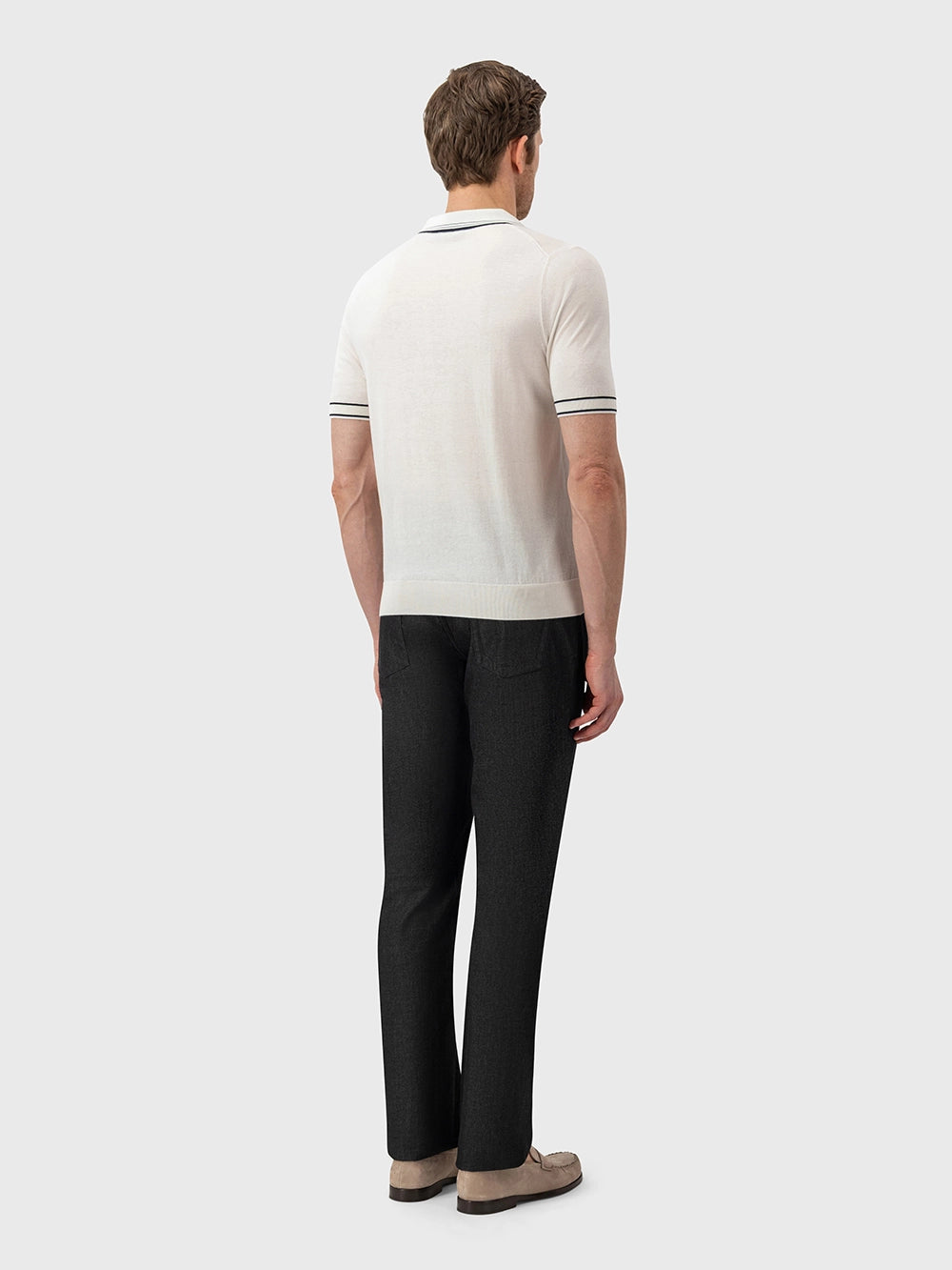 Cotton & Silk Polo with Lion Embroidery