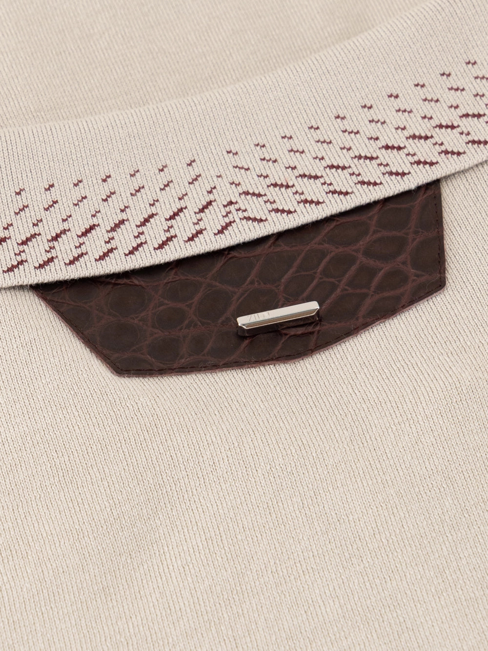 Cotton & Silk Polo with Crocodile Details