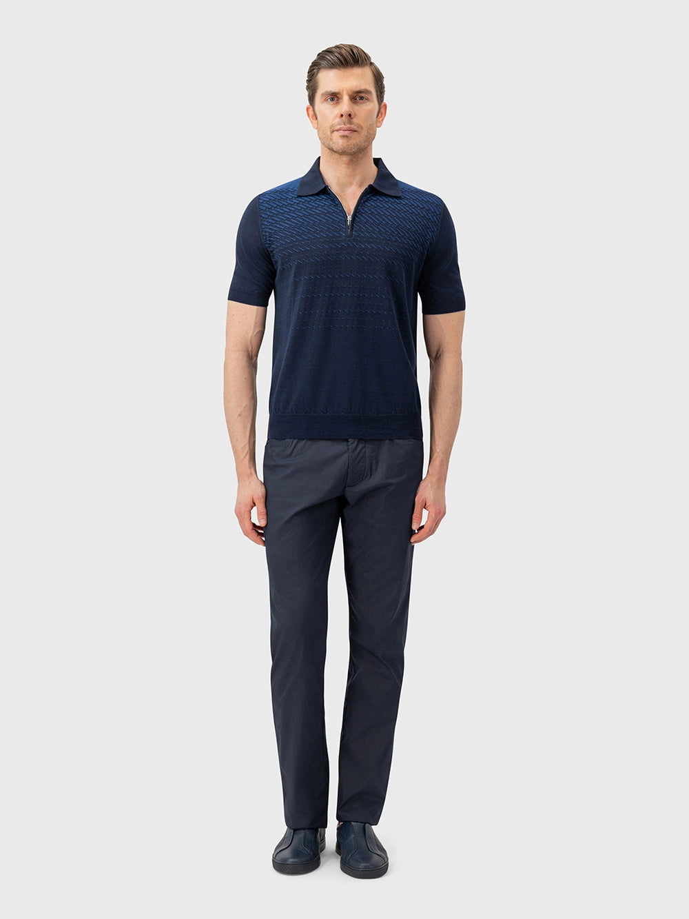 “Dusk” zipped polo shirt