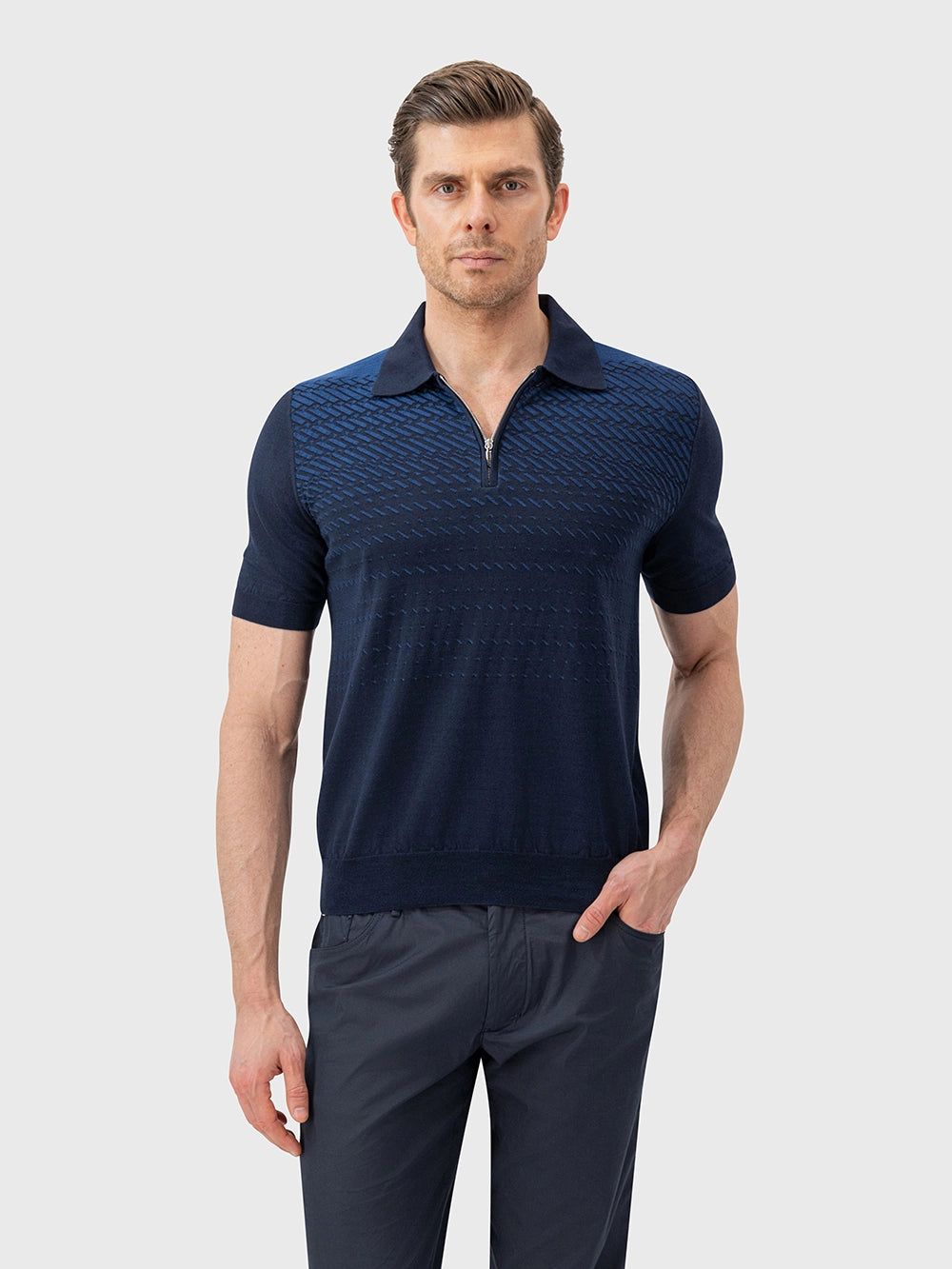 “Dusk” zipped polo shirt