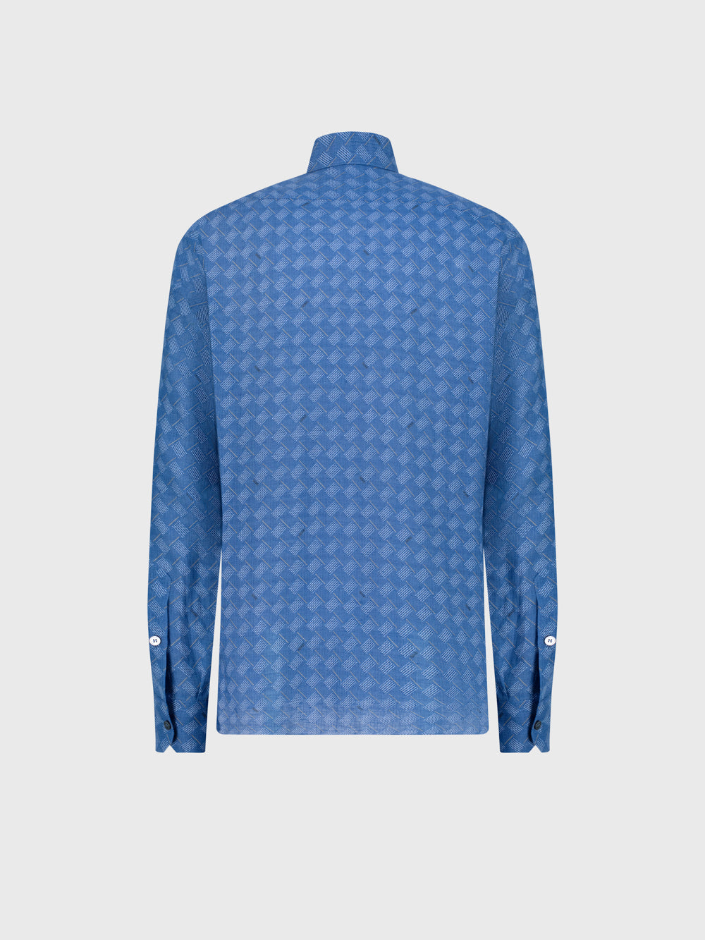 休闲亚麻衬衫 - 浅靛蓝色