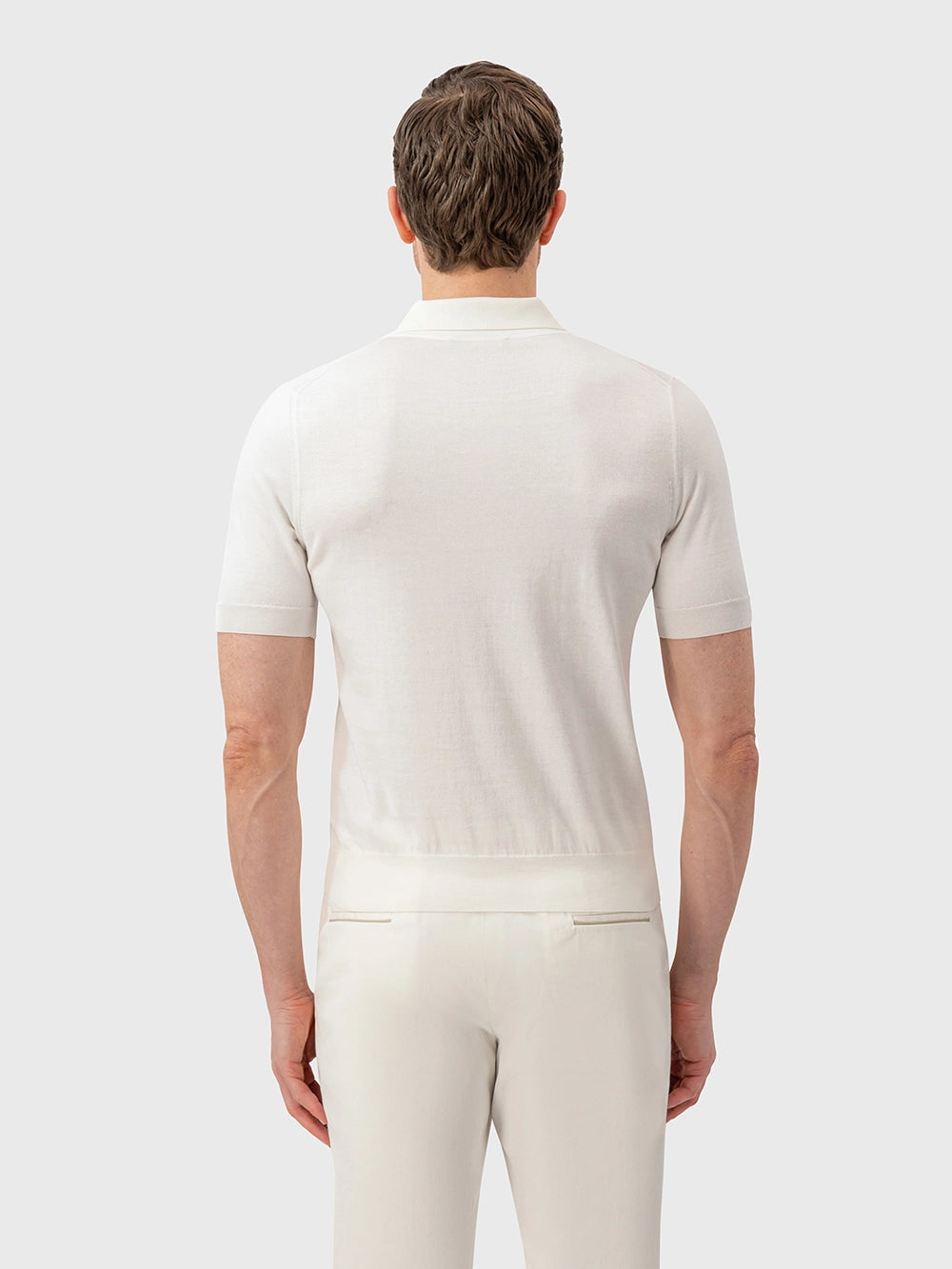 Cotton & Silk Polo with Lambskin Details