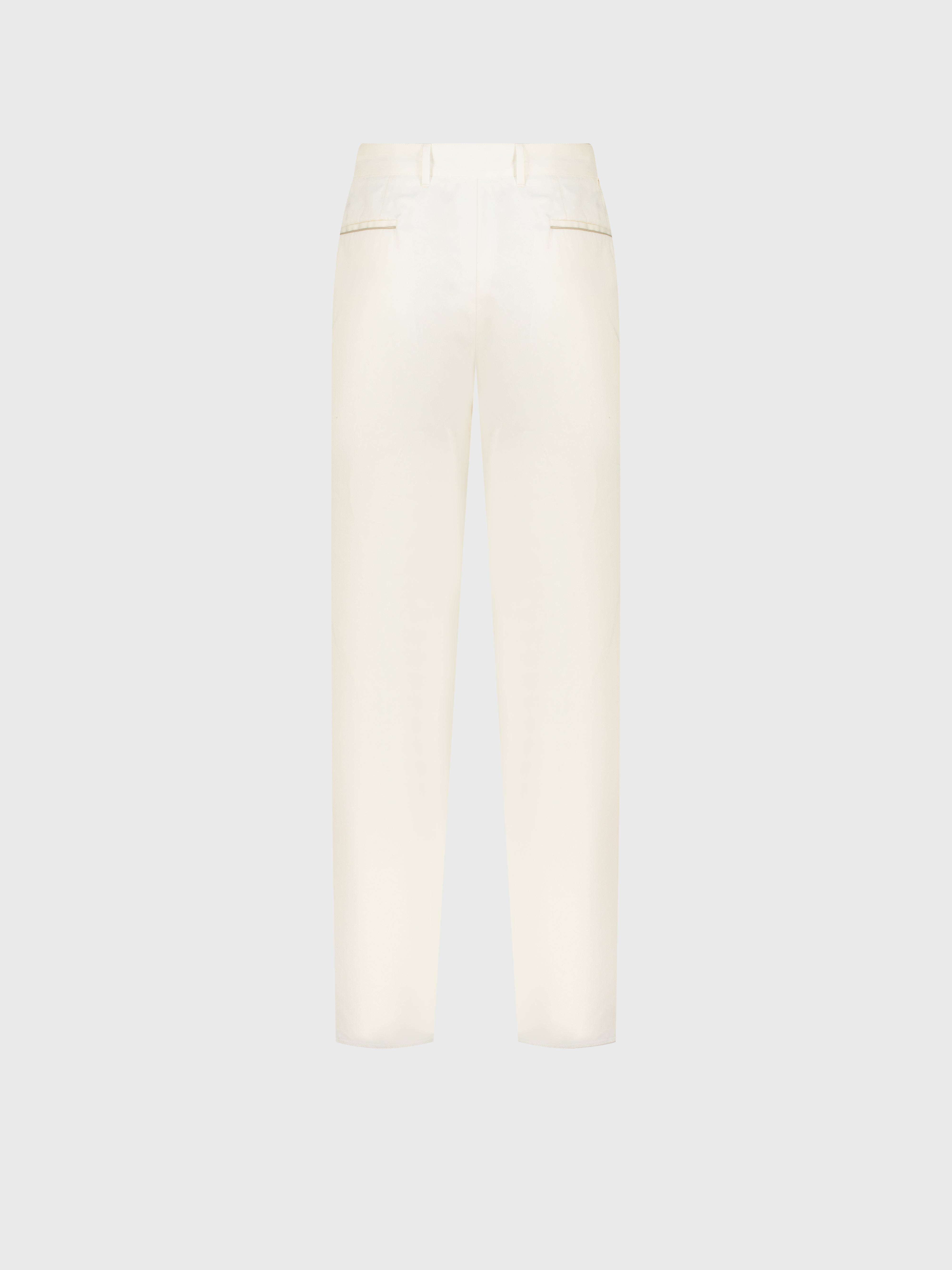Slim Fit Cotton & Silk Trousers