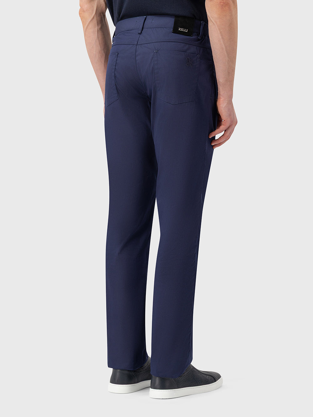 Slim Fit Cotton Blend Trousers