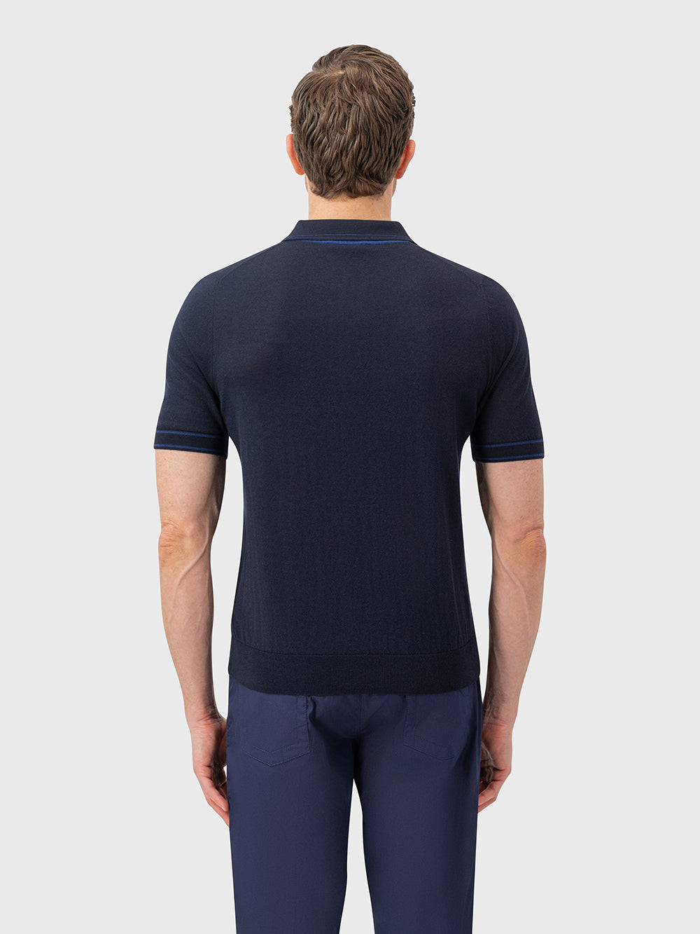 Cotton & Silk Polo with Lion Embroidery