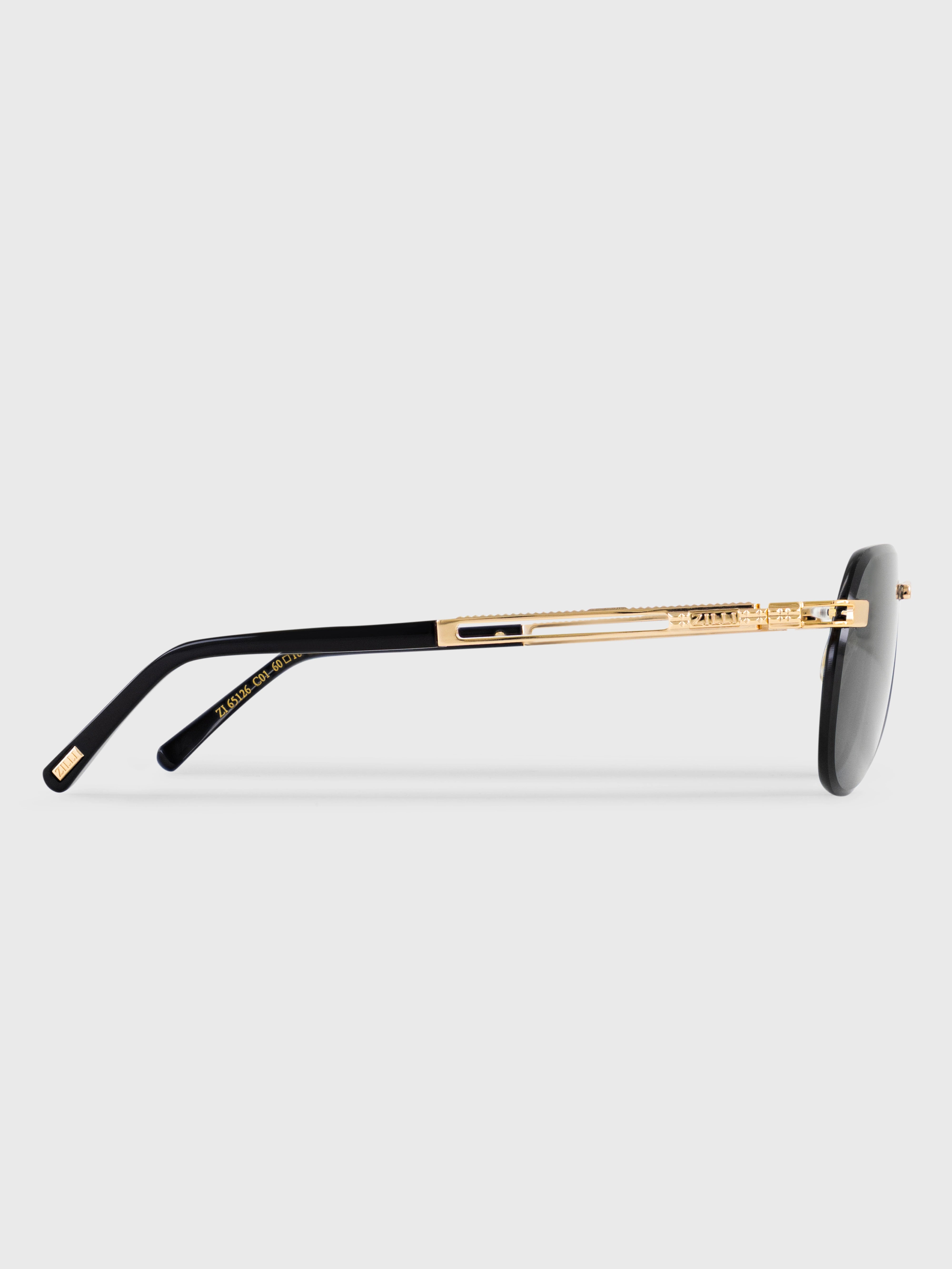 Rimless Navigator Shield Sunglasses - Gold