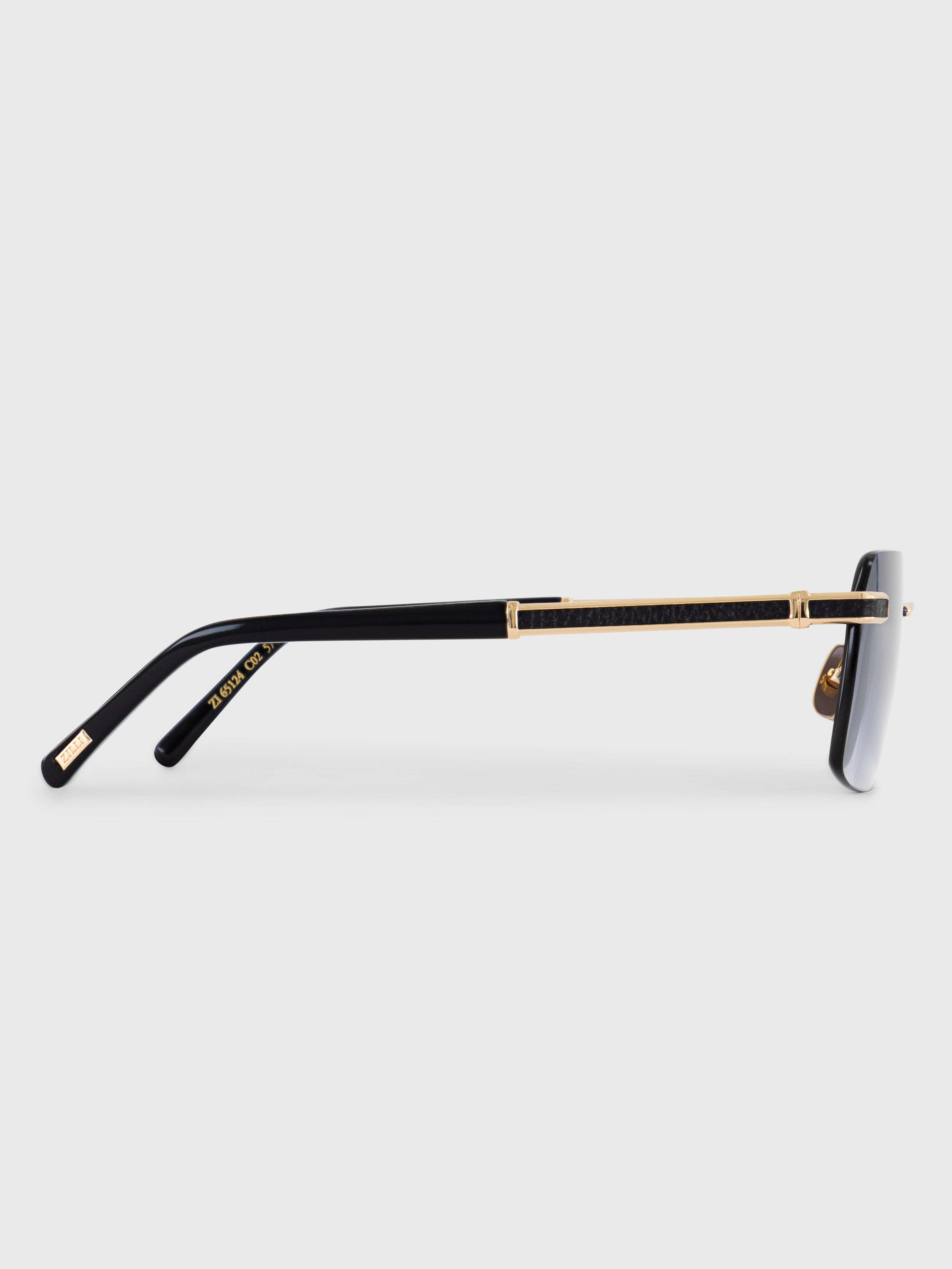 Rimless Aviator Shield Sunglasses - Gold
