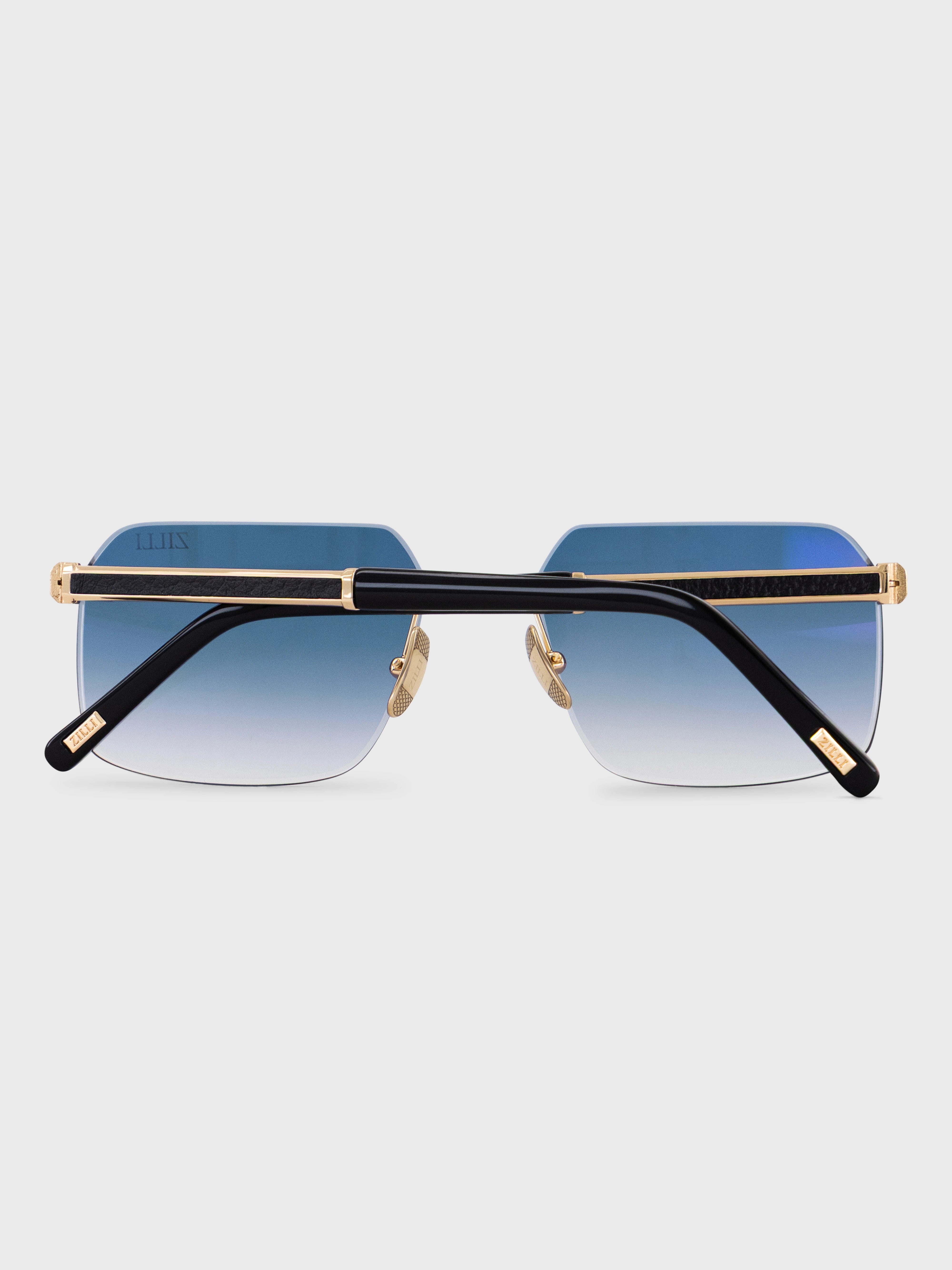 Rimless Aviator Shield Sunglasses - Gold