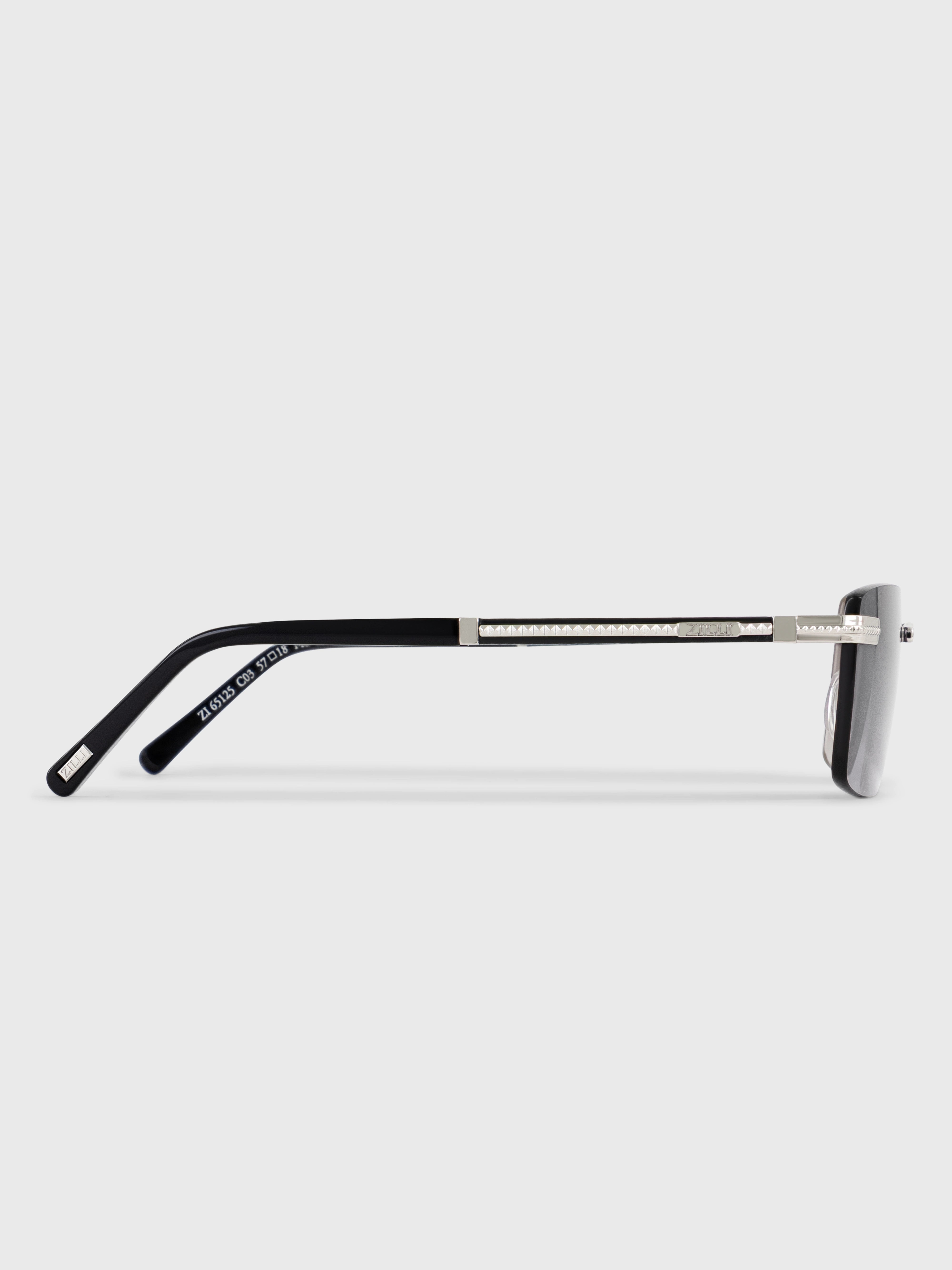 Rimless Angular Navigator Sunglasses - Silver