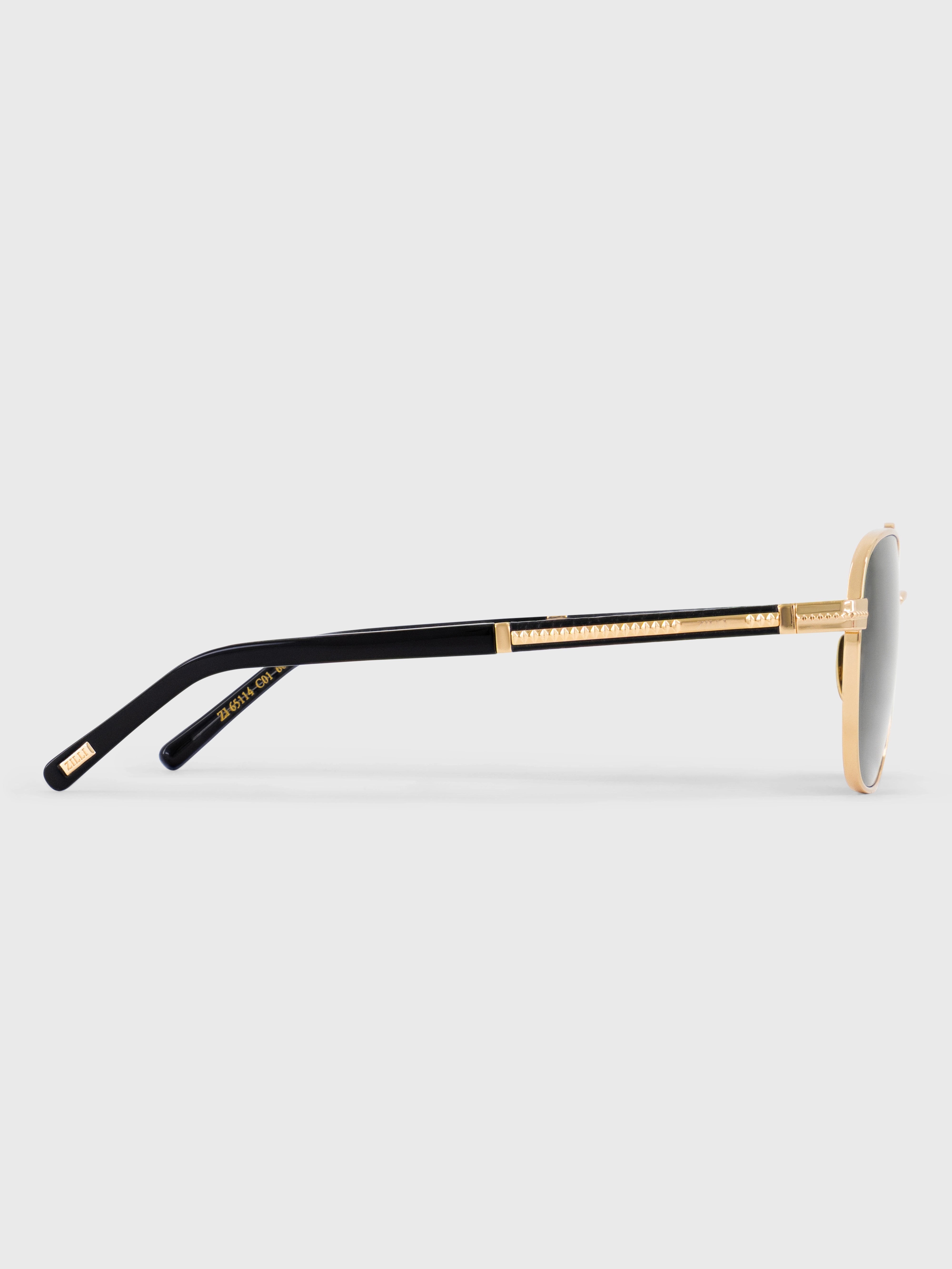 Square Aviator Sunglasses - Gold Temple