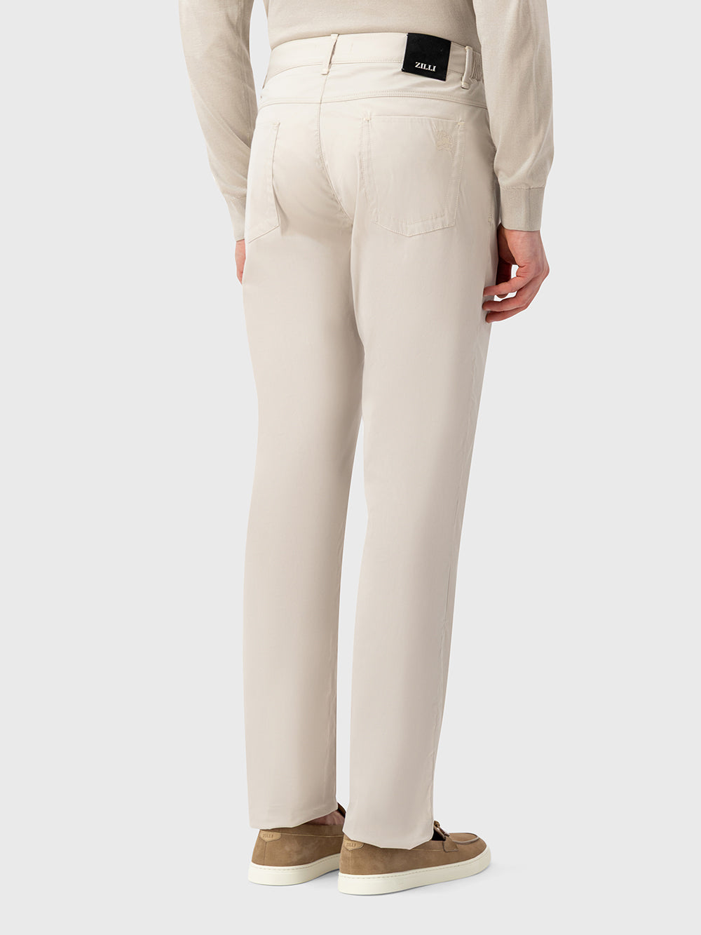Slim Fit Cotton Blend Trousers