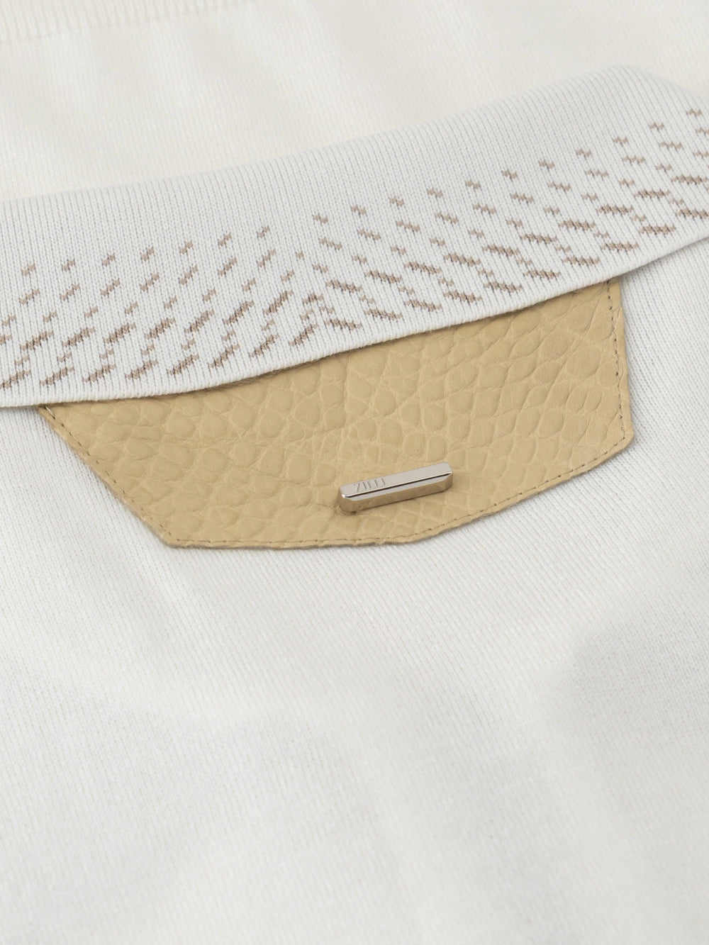 Cotton & Silk Polo with Crocodile Details