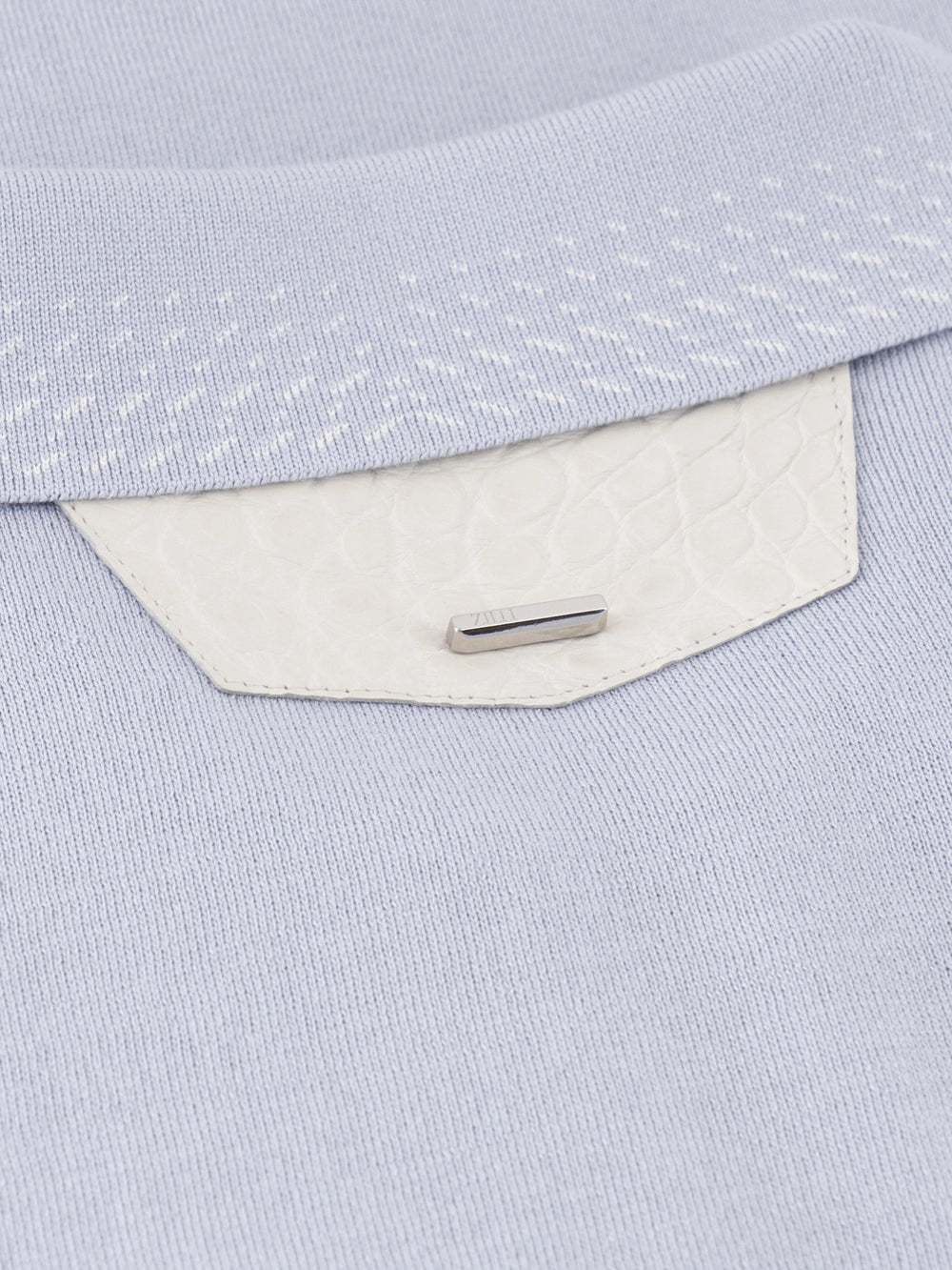 Cotton & Silk Polo with Crocodile Details