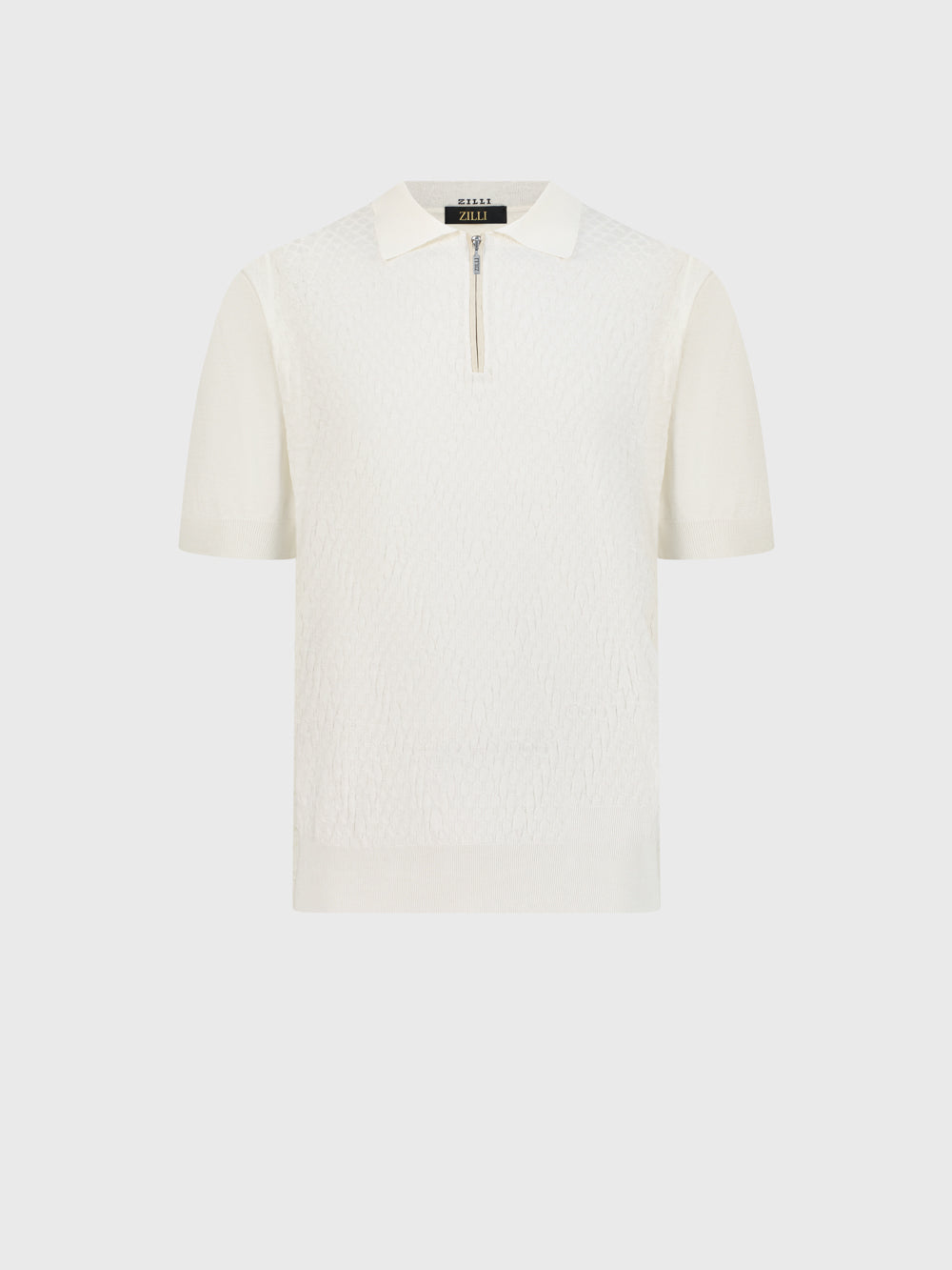 Cotton & Silk Polo with Crocodile Details