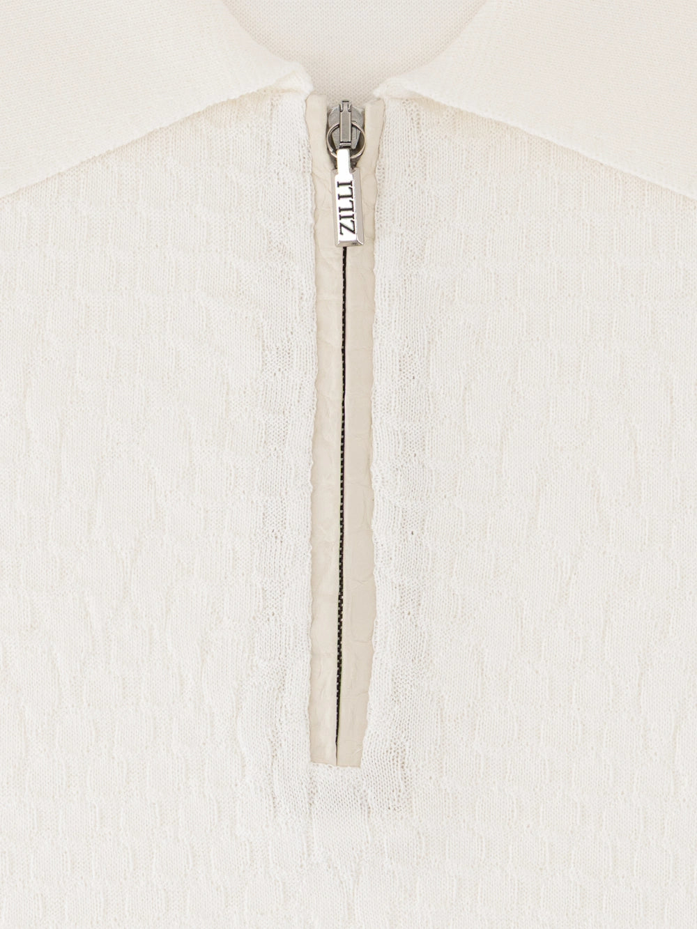 Cotton & Silk Polo with Crocodile Details