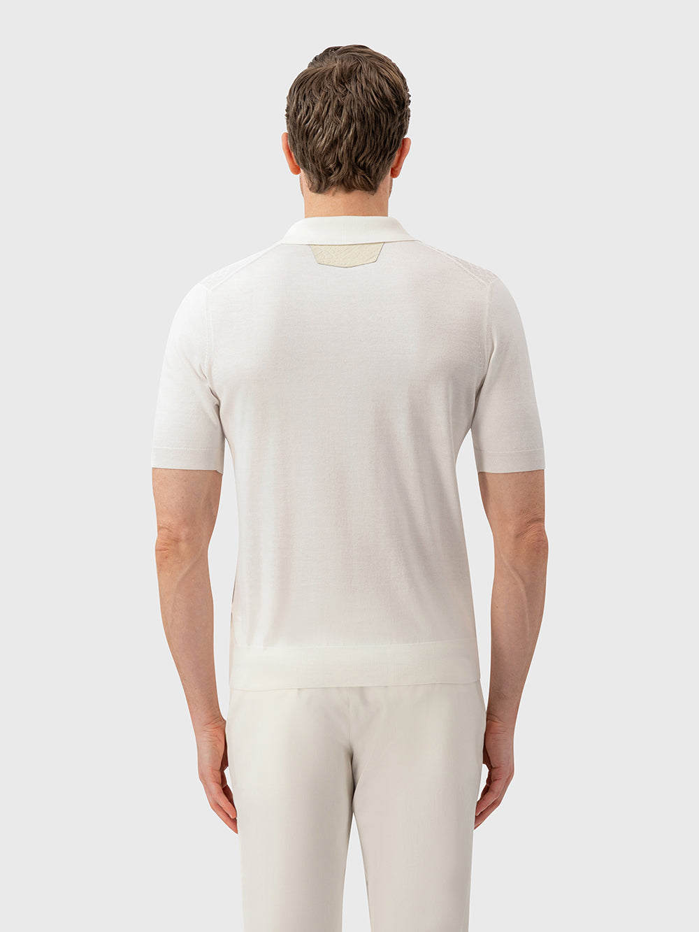 Cotton & Silk Polo with Crocodile Details